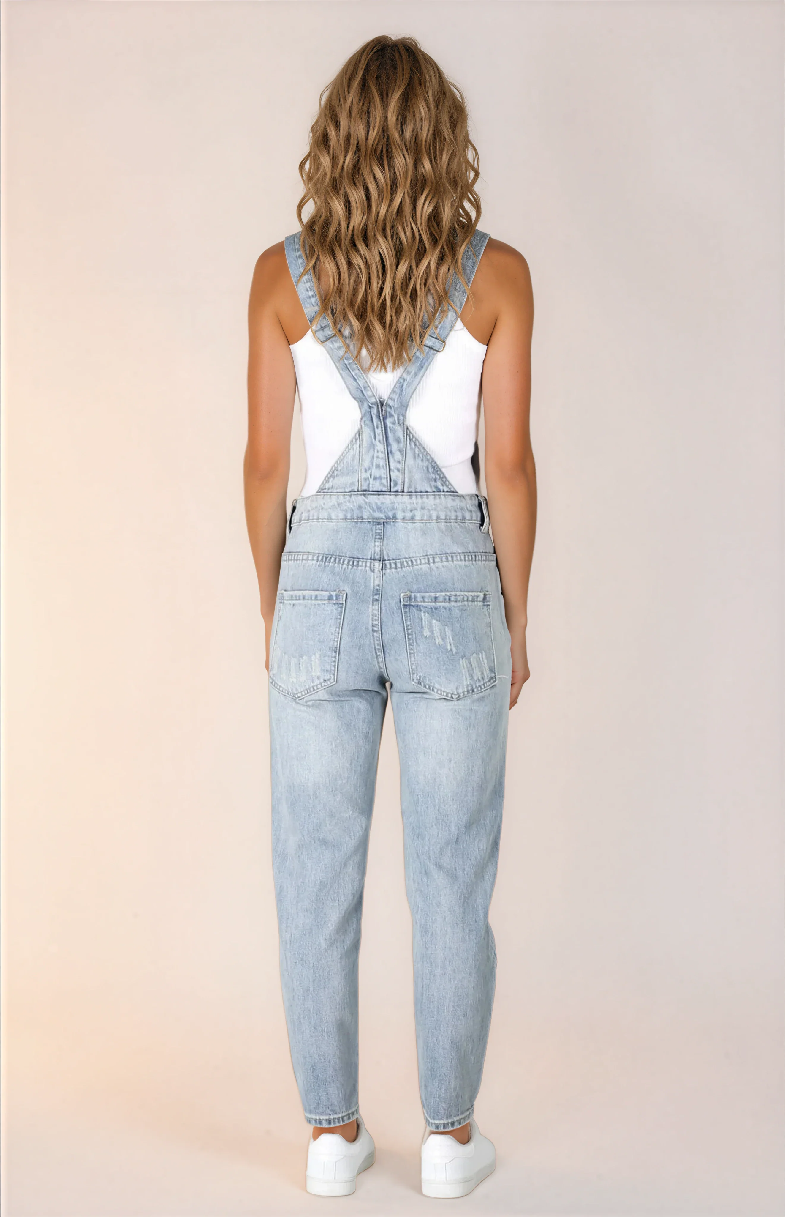 Aeryn Denim Overalls - Straight Leg Dungarees in Stone Wash Denim - Image 6