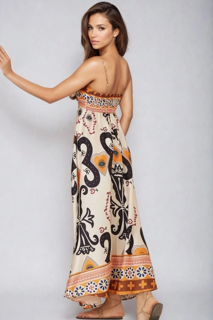 Bonita Maxi Dress - Spaghetti Strap Sun Dress in Belrae Print - Image 11