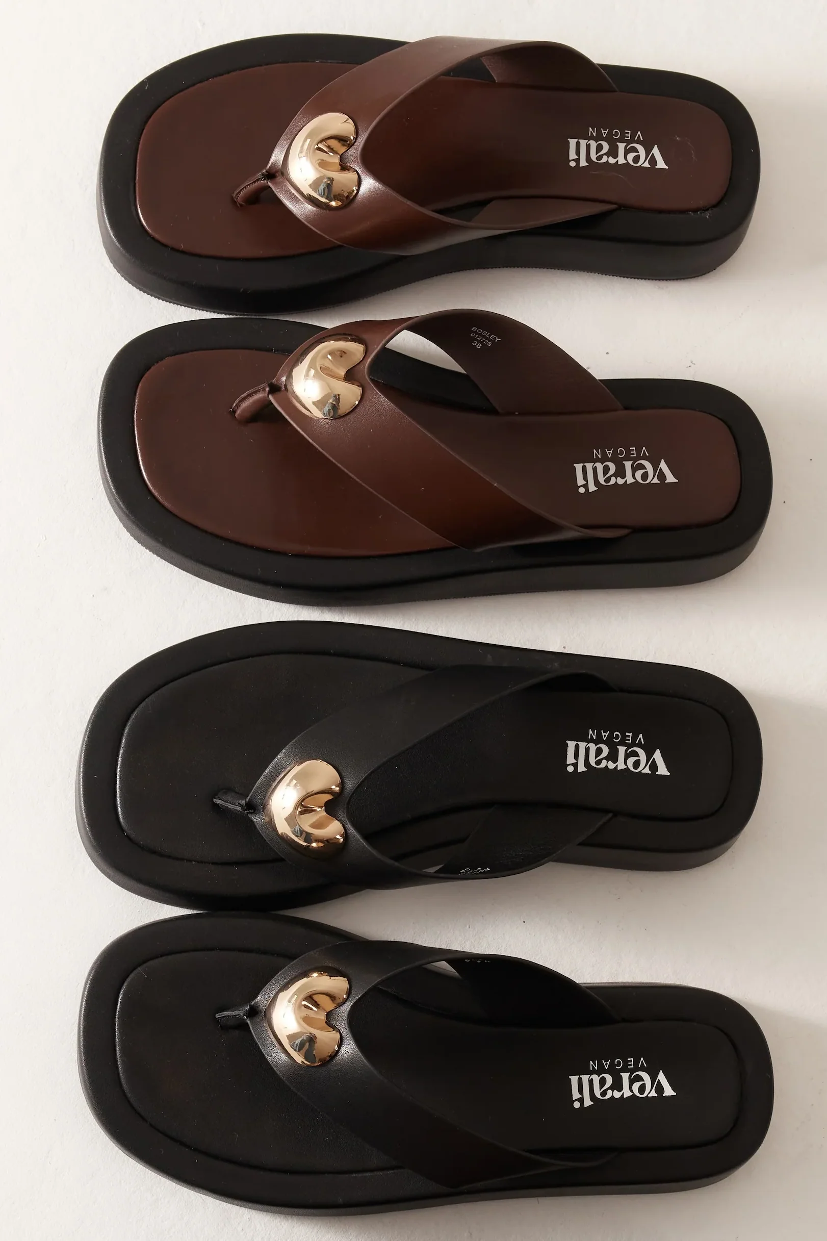 Bosley Platform Thongs - Chocolate Brown - Image 4