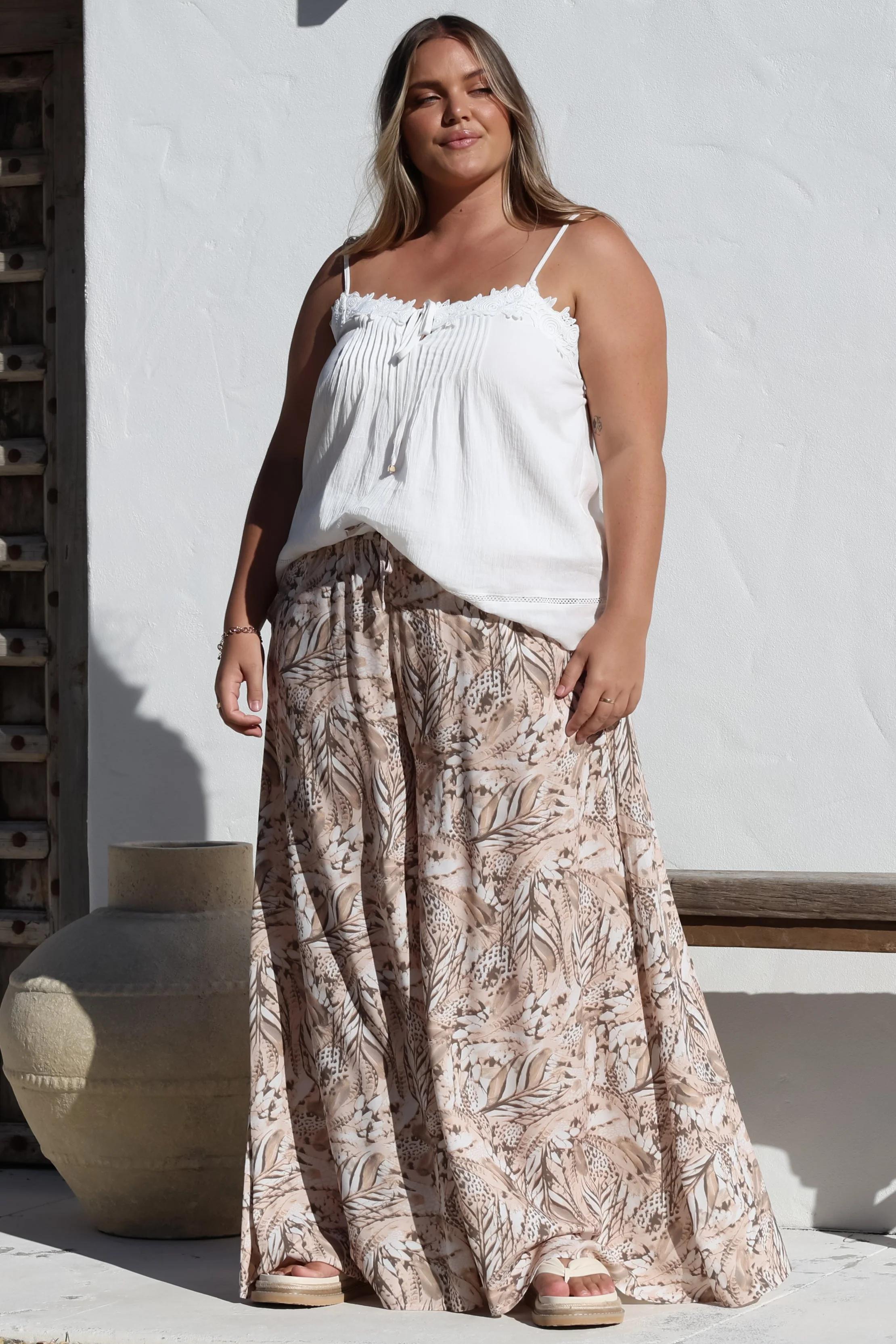 Charli Pants - Paper Bag High Waisted Wide Leg Pants in Akira Print - Image 4