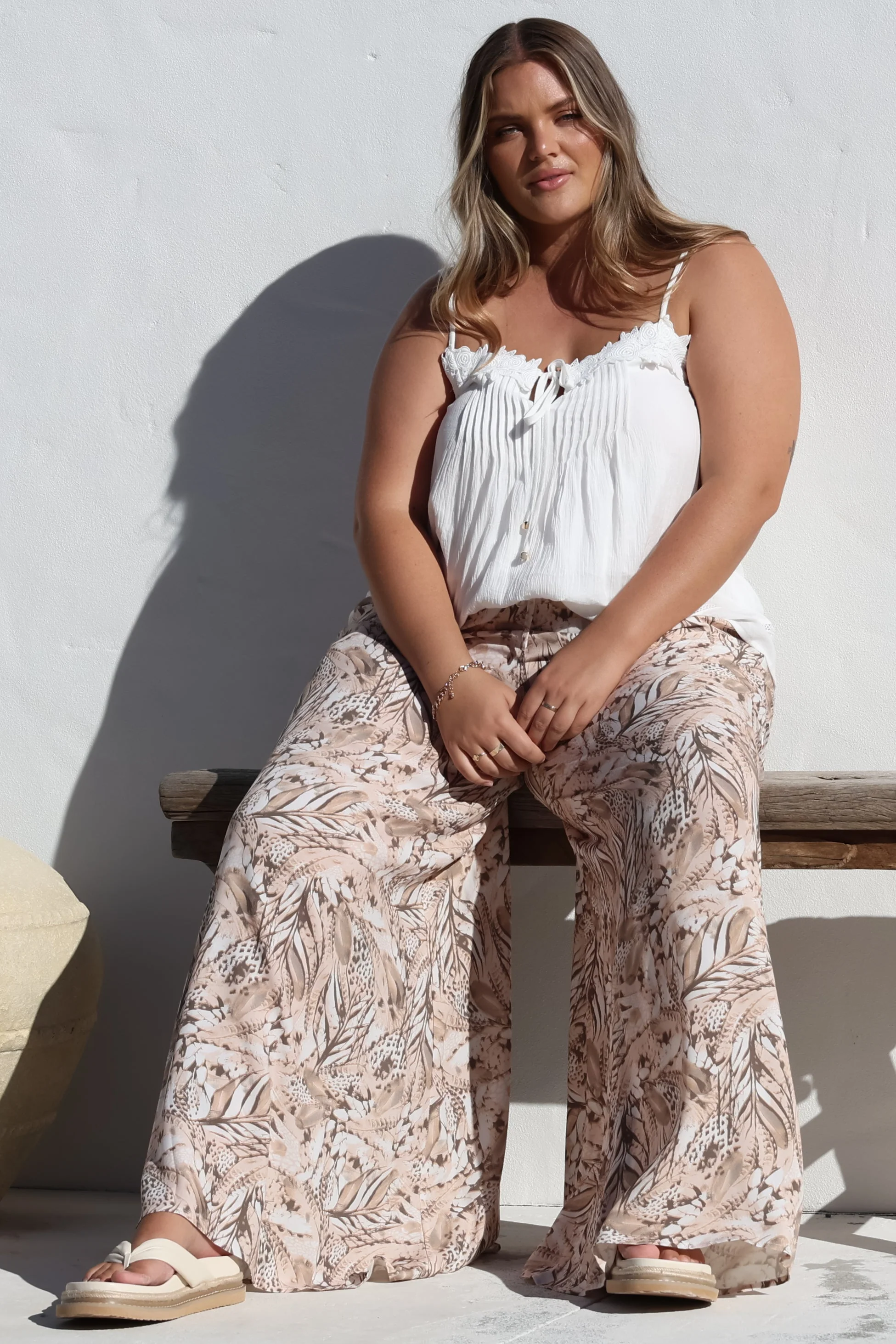 Charli Pants - Paper Bag High Waisted Wide Leg Pants in Akira Print - Image 8