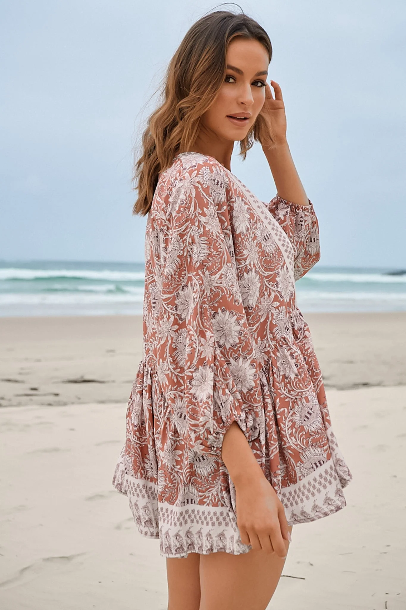 JAASE - Chloe Top: Very Oversized Crochet Trim Neckline Smock Top in Indah Print - Image 17