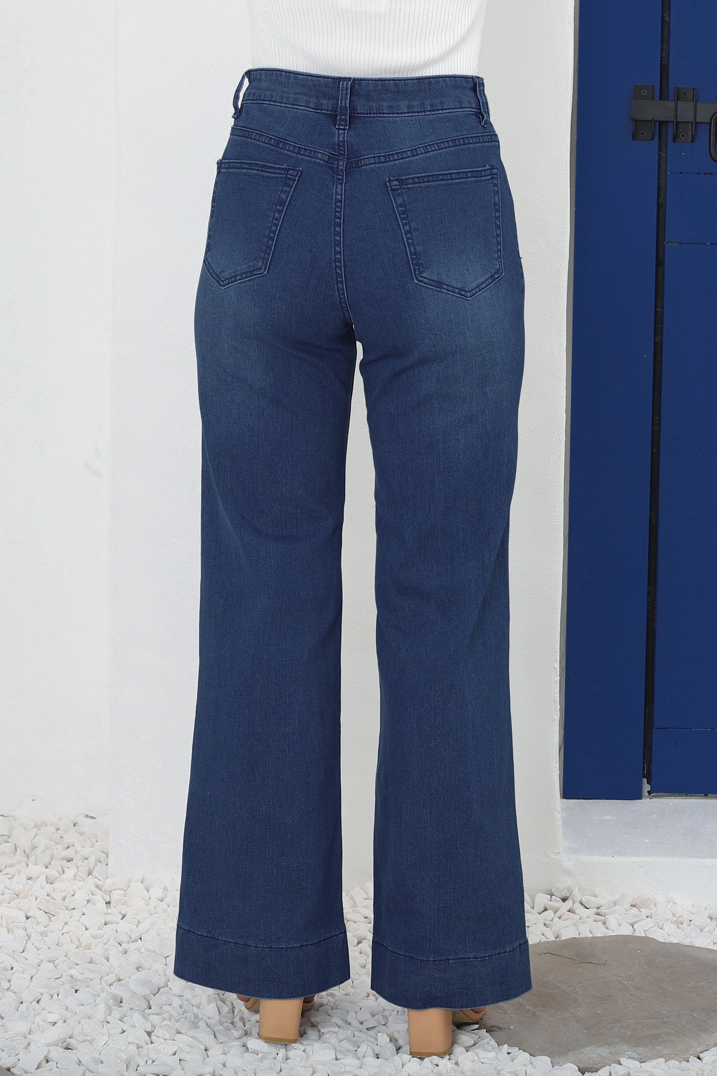 Cindy Wide Leg Jean in Dark Denim - Image 8