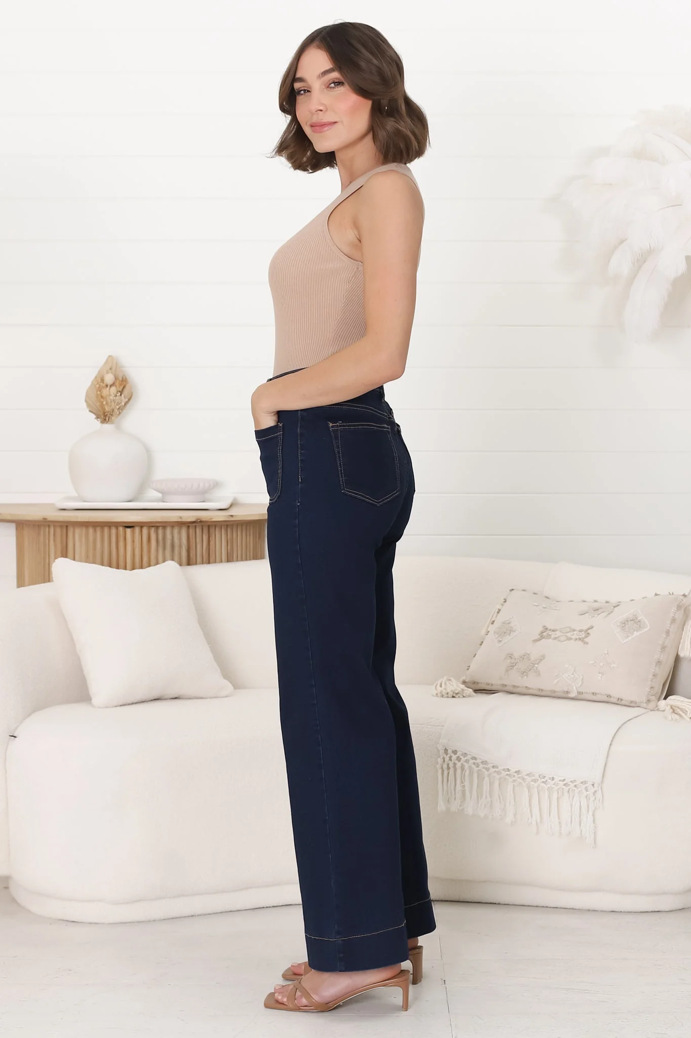 Cindy Wide Leg Jeans in Indigo - Image 10