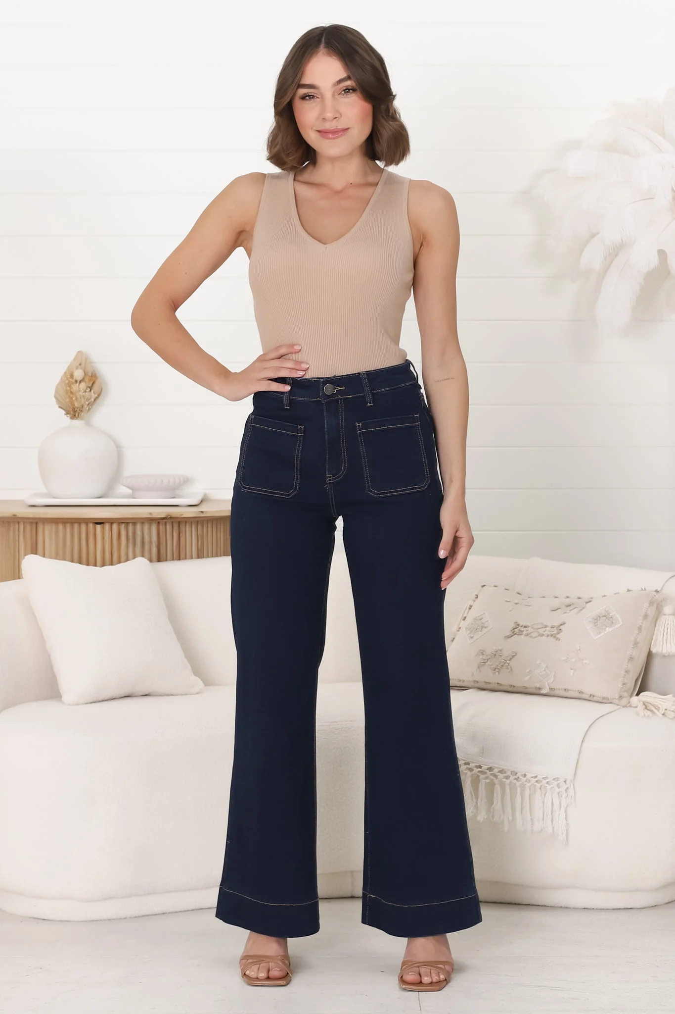Cindy Wide Leg Jeans in Indigo - Image 6