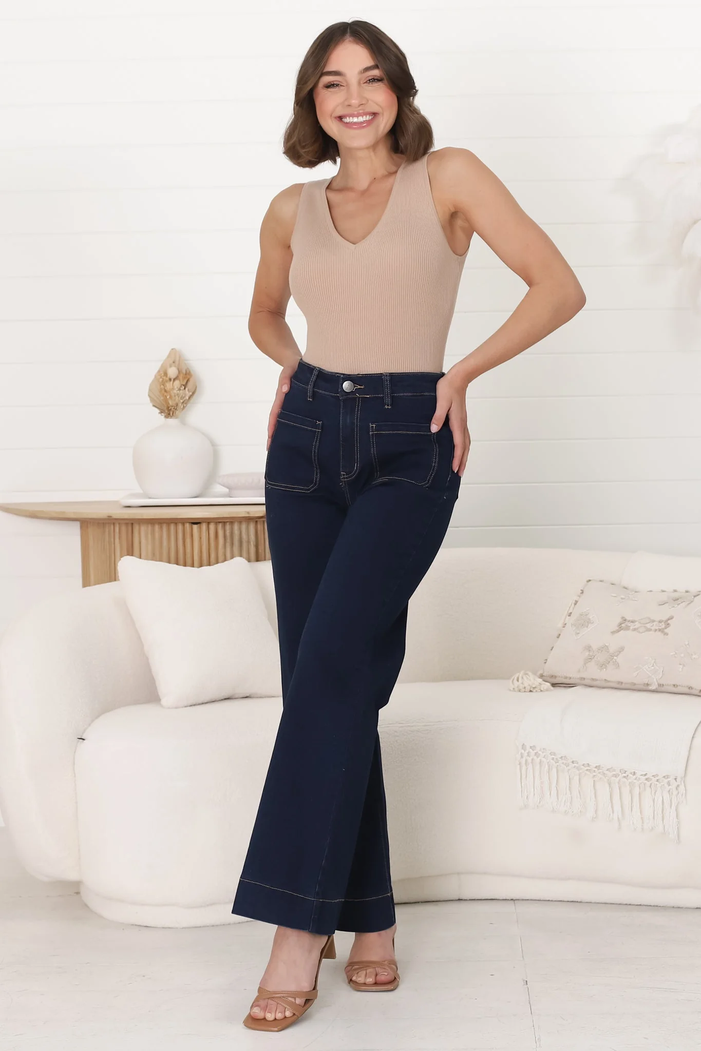 Cindy Wide Leg Jeans in Indigo - Image 7
