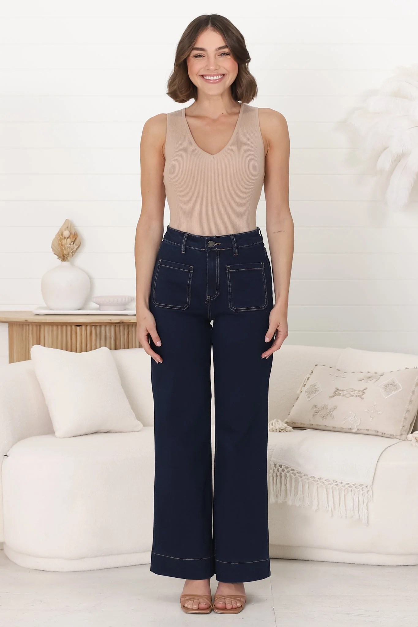 Cindy Wide Leg Jeans in Indigo - Image 9