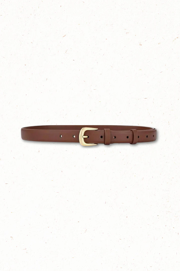 Cruz PU Leather Gold Buckle Thin Belt Set - Black/Brown - Image 11
