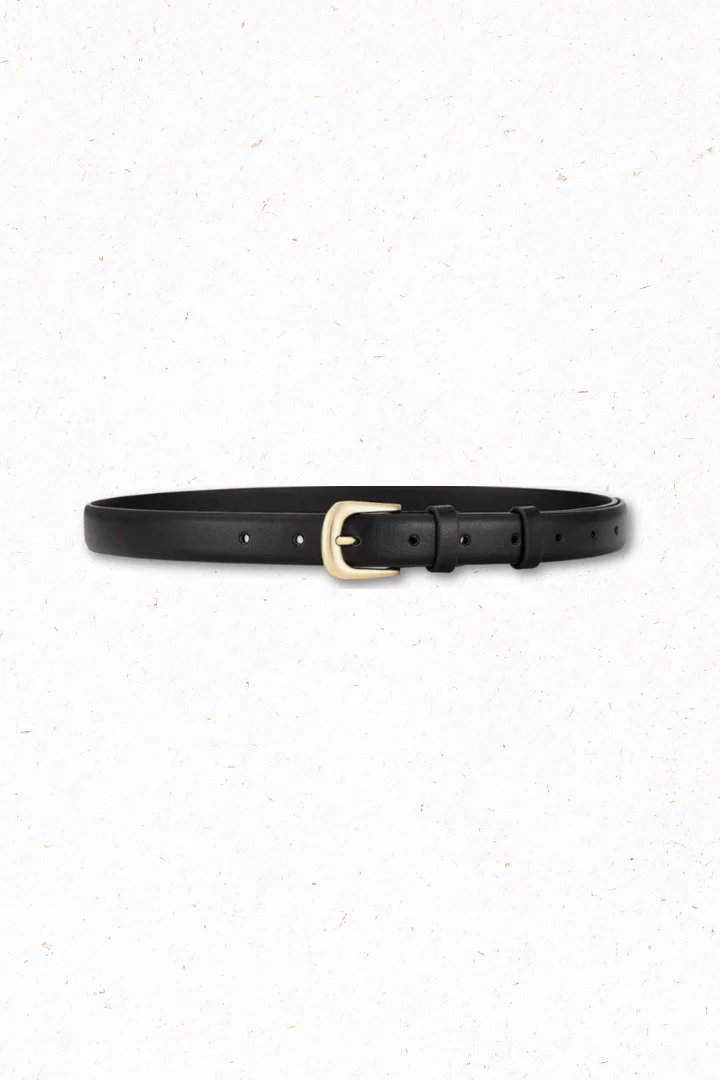 Cruz PU Leather Gold Buckle Thin Belt Set - Black/Brown - Image 12
