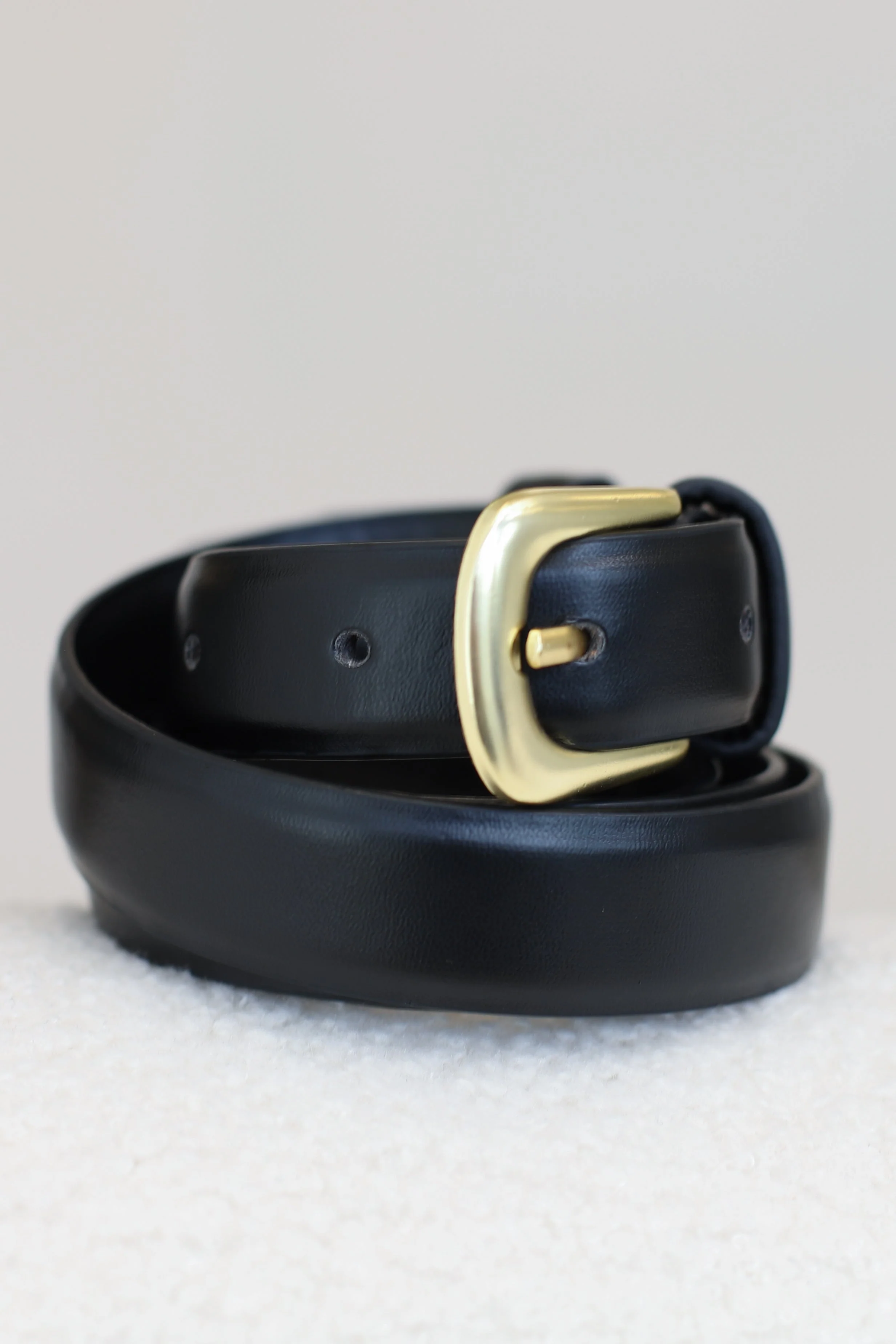 Cruz PU Leather Gold Buckle Thin Belt Set - Black/Brown - Image 4