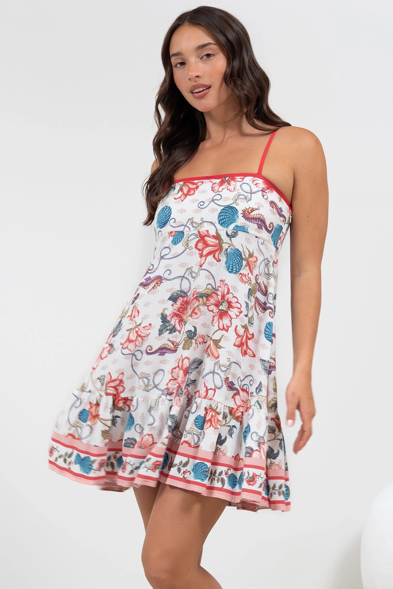 Essie Mini Dress - Sun Dress With Shirred Back In Safia Print - Image 4