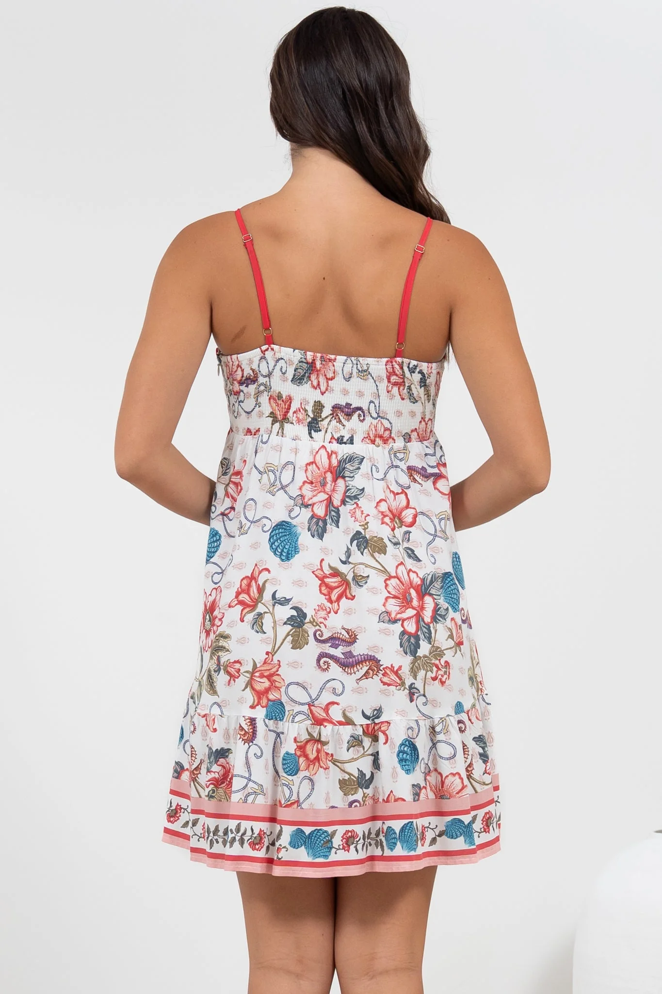 Essie Mini Dress - Sun Dress With Shirred Back In Safia Print - Image 7