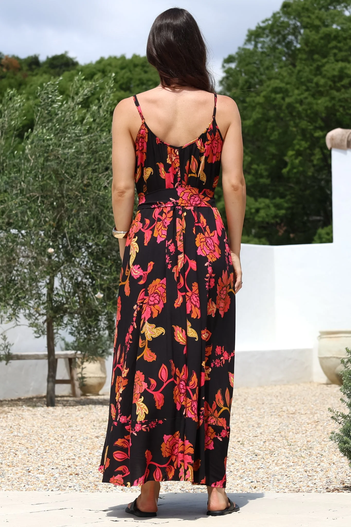 Frederique Maxi Dress - Relaxed Sun Dress with Detachable Waist Tie in Valerie Print - Image 9