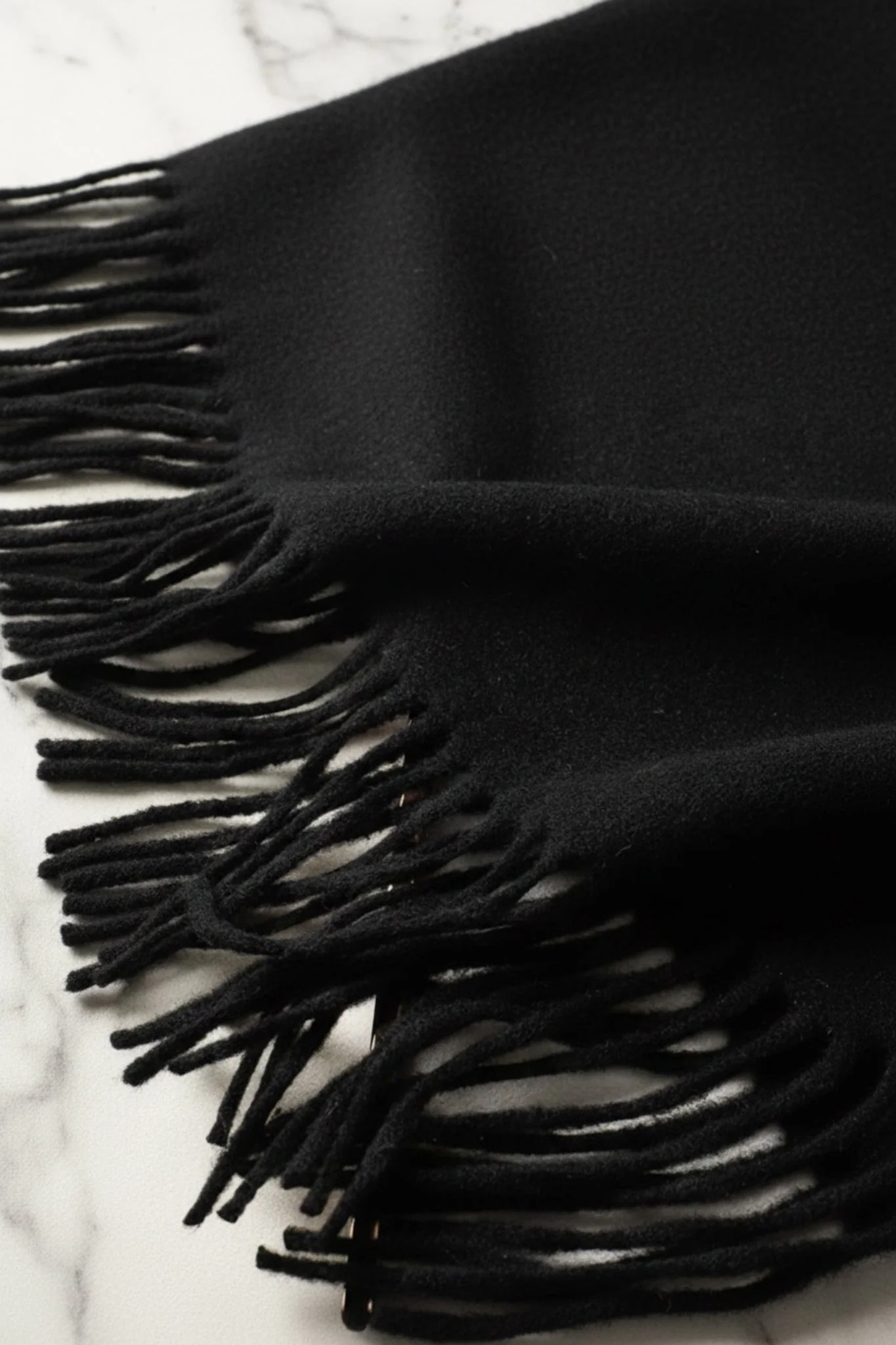 Jacory Scarf - Soft Cozy Wrap Scarf with Tassel Detail in Black - Image 5