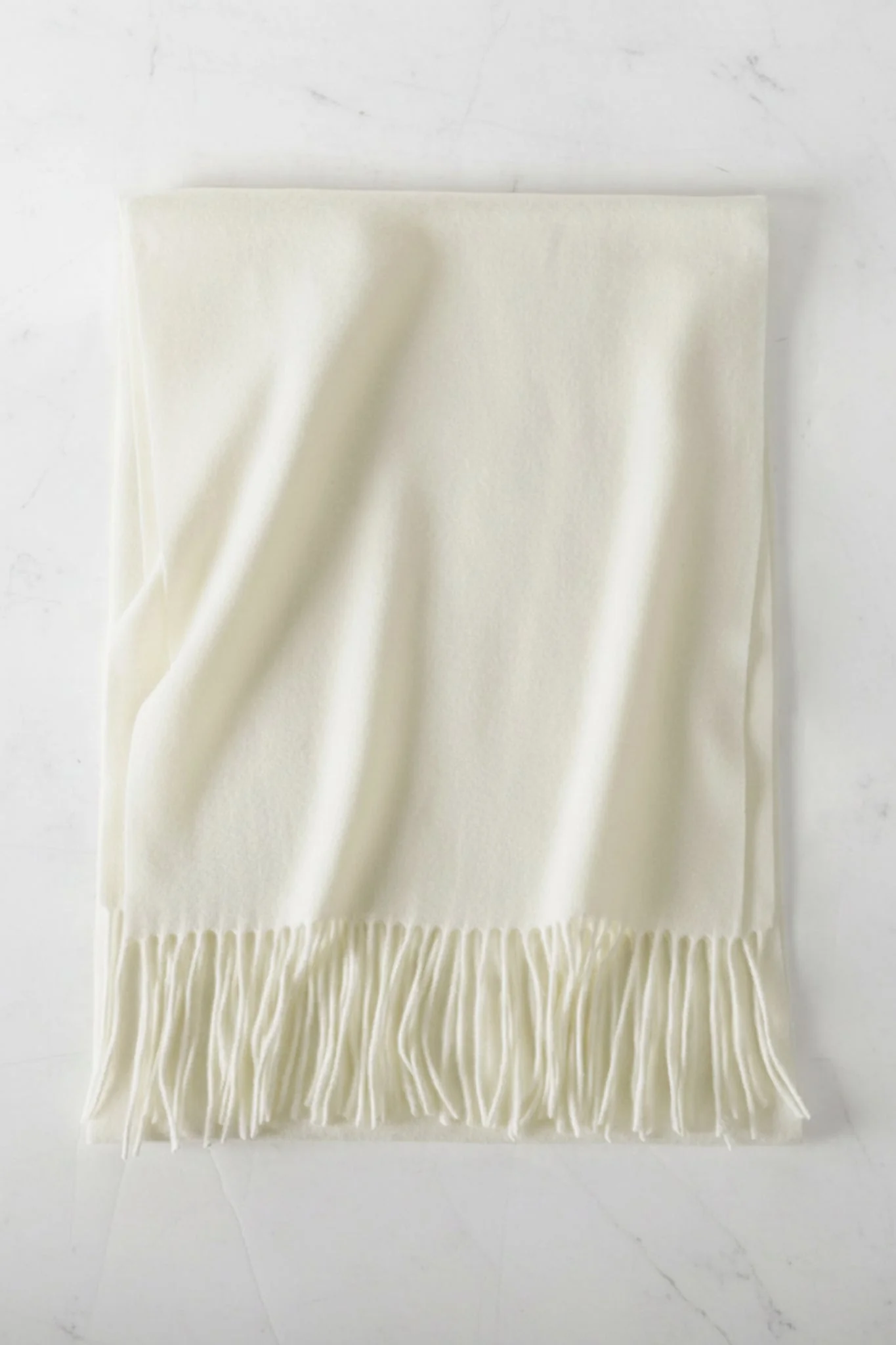 Jacory Scarf - Soft Cozy Wrap Scarf with Tassel Detail in Cream - Image 6
