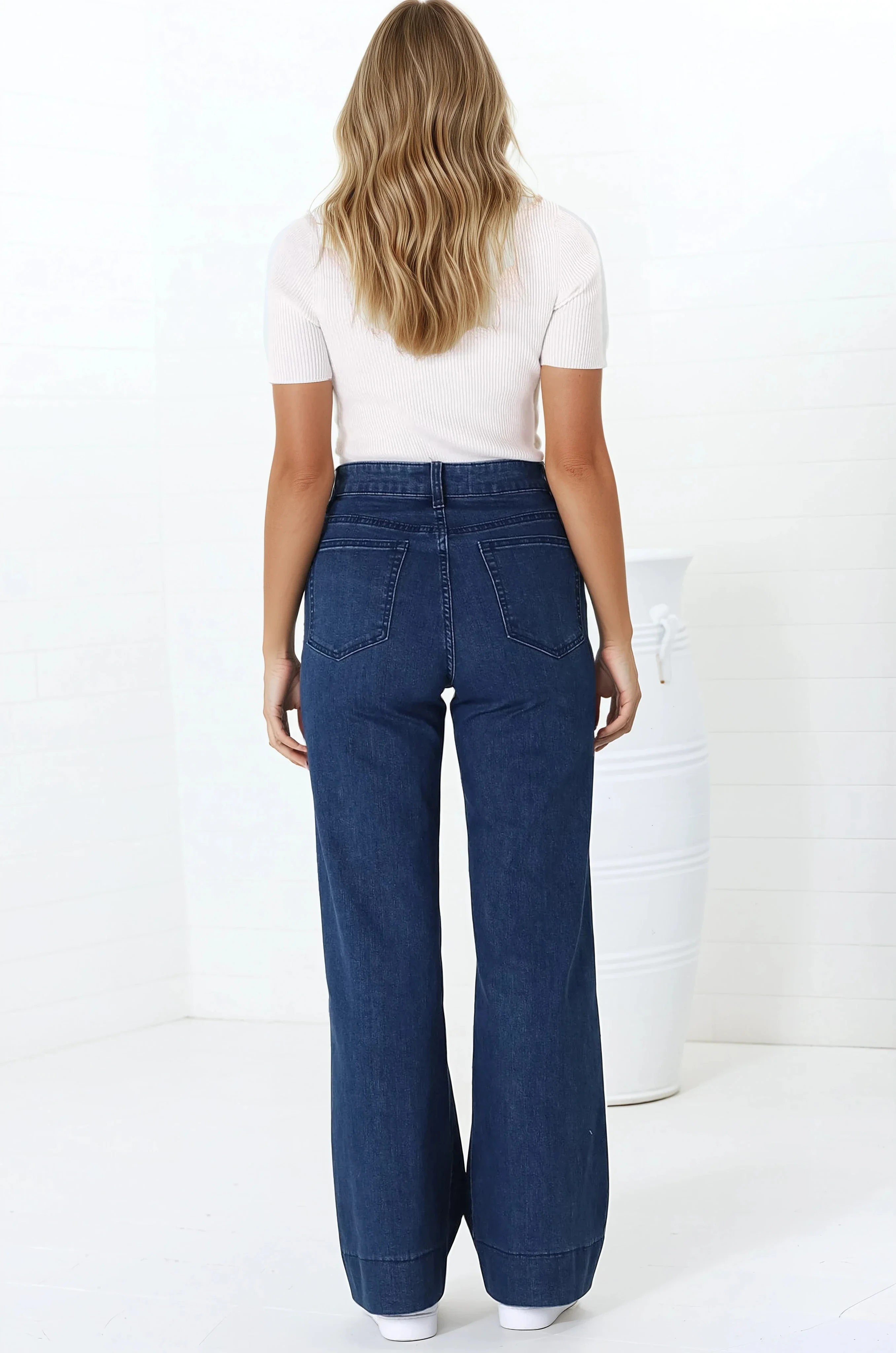 Jesse Jeans - High Waisted Wide Leg Jeans in Dark Denim - Image 14