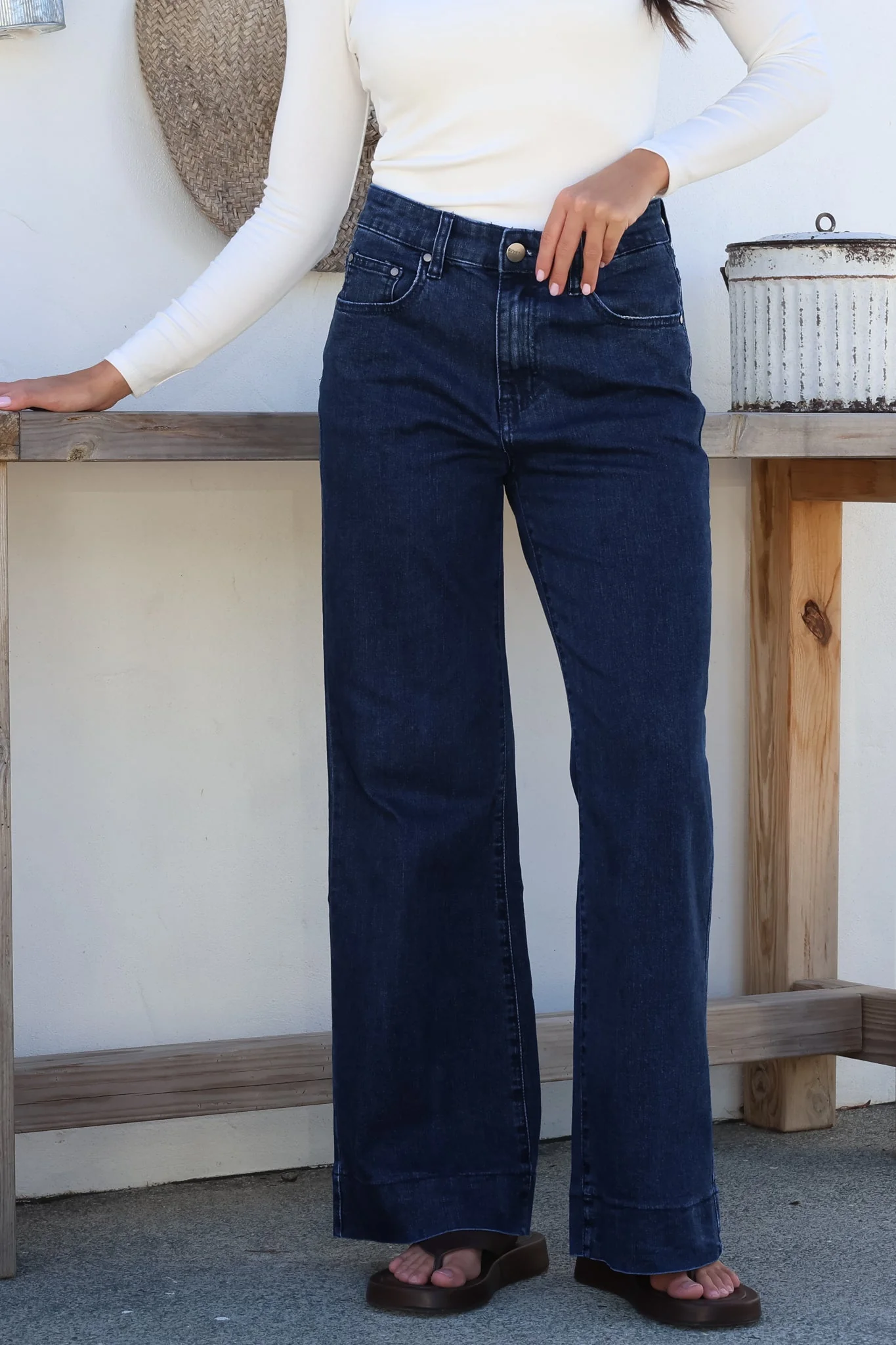 Jesse Jeans - High Waisted Wide Leg Jeans in Dark Denim - Image 5