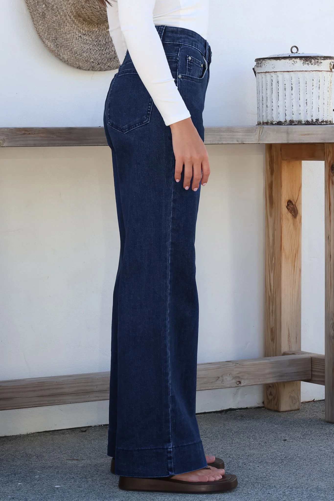 Jesse Jeans - High Waisted Wide Leg Jeans in Dark Denim - Image 6