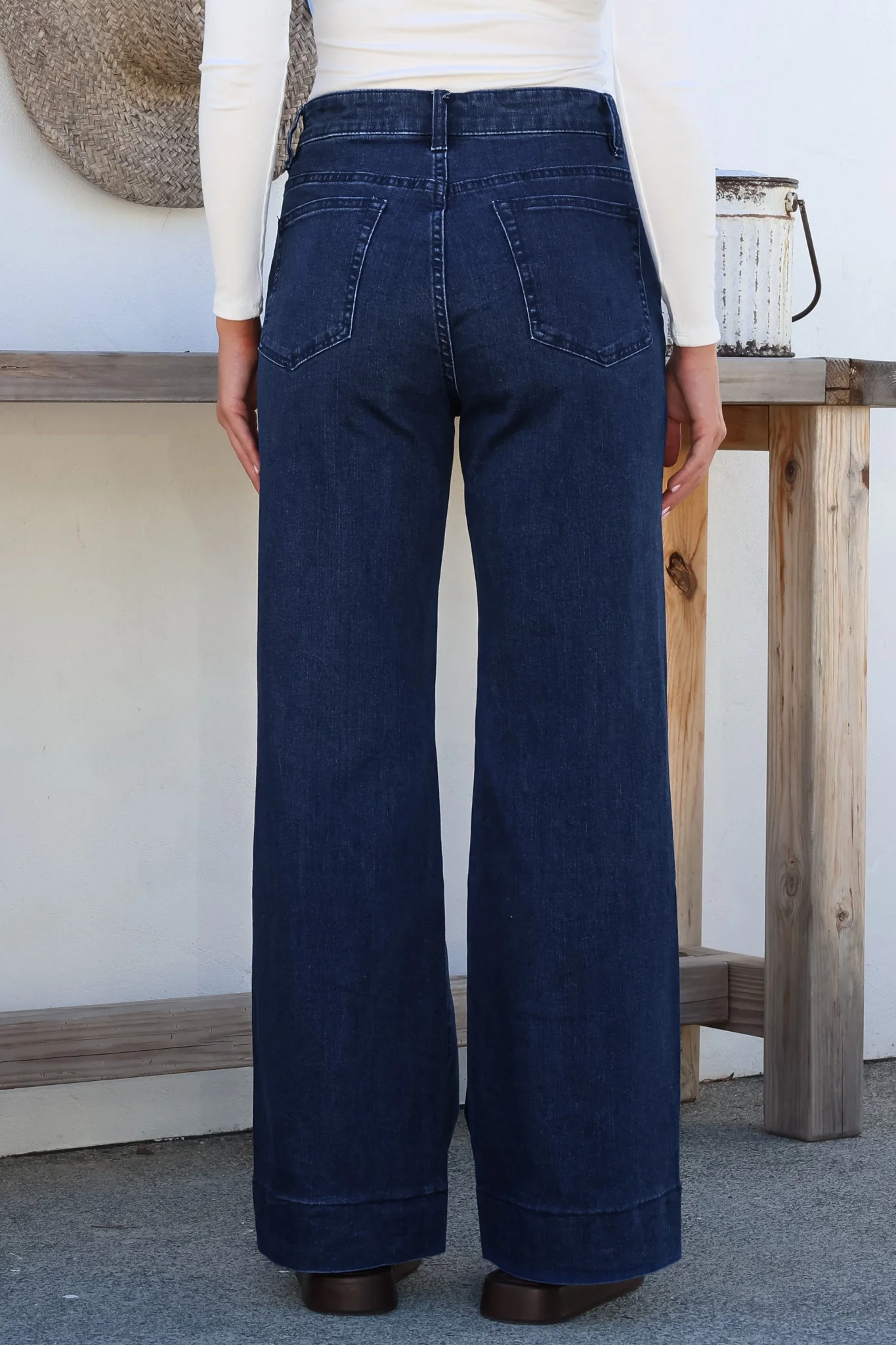 Jesse Jeans - High Waisted Wide Leg Jeans in Dark Denim - Image 7
