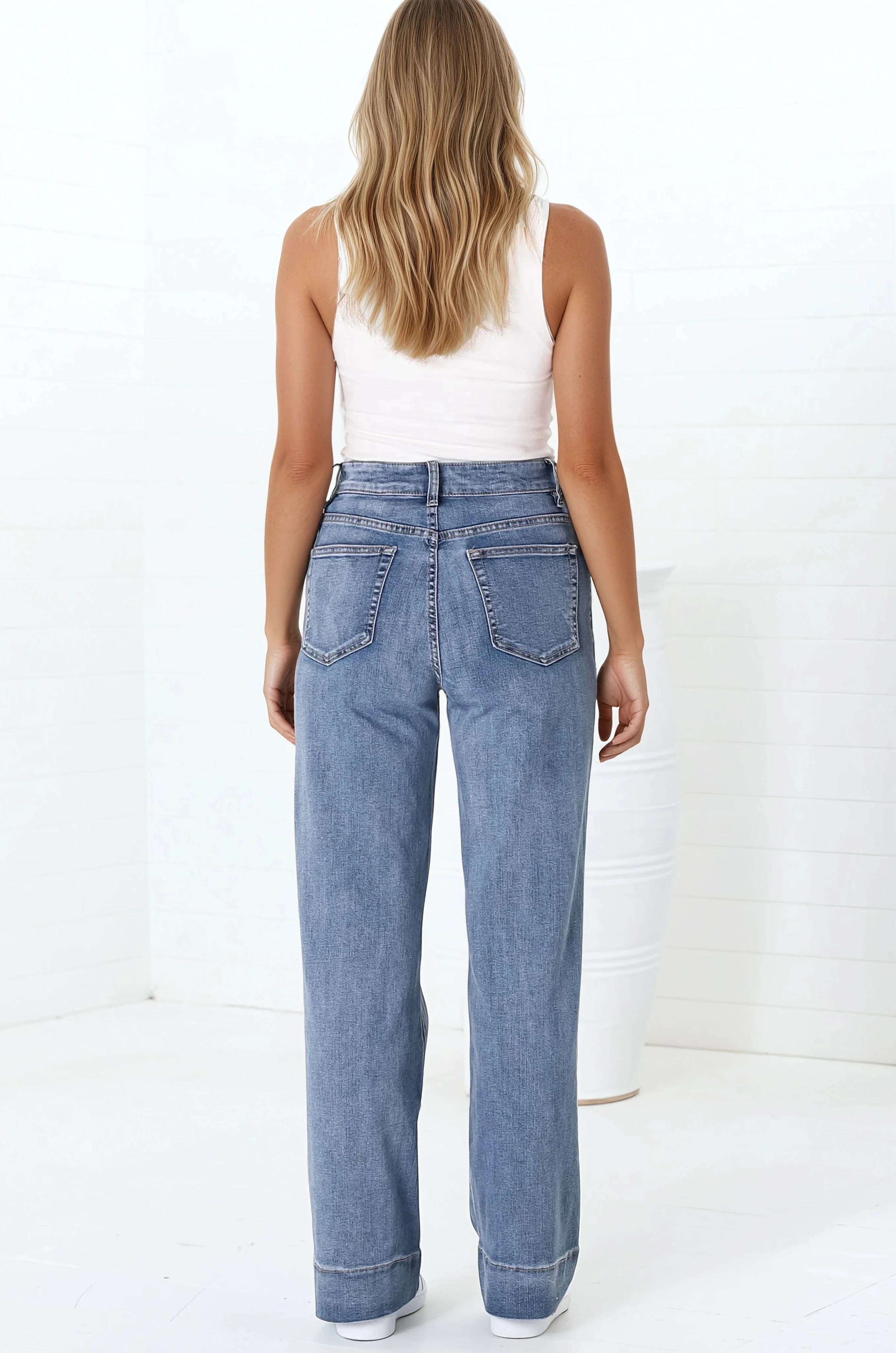 Jesse Jeans - High Waisted Wide Leg Jeans in Medium Wash Denim - Image 13