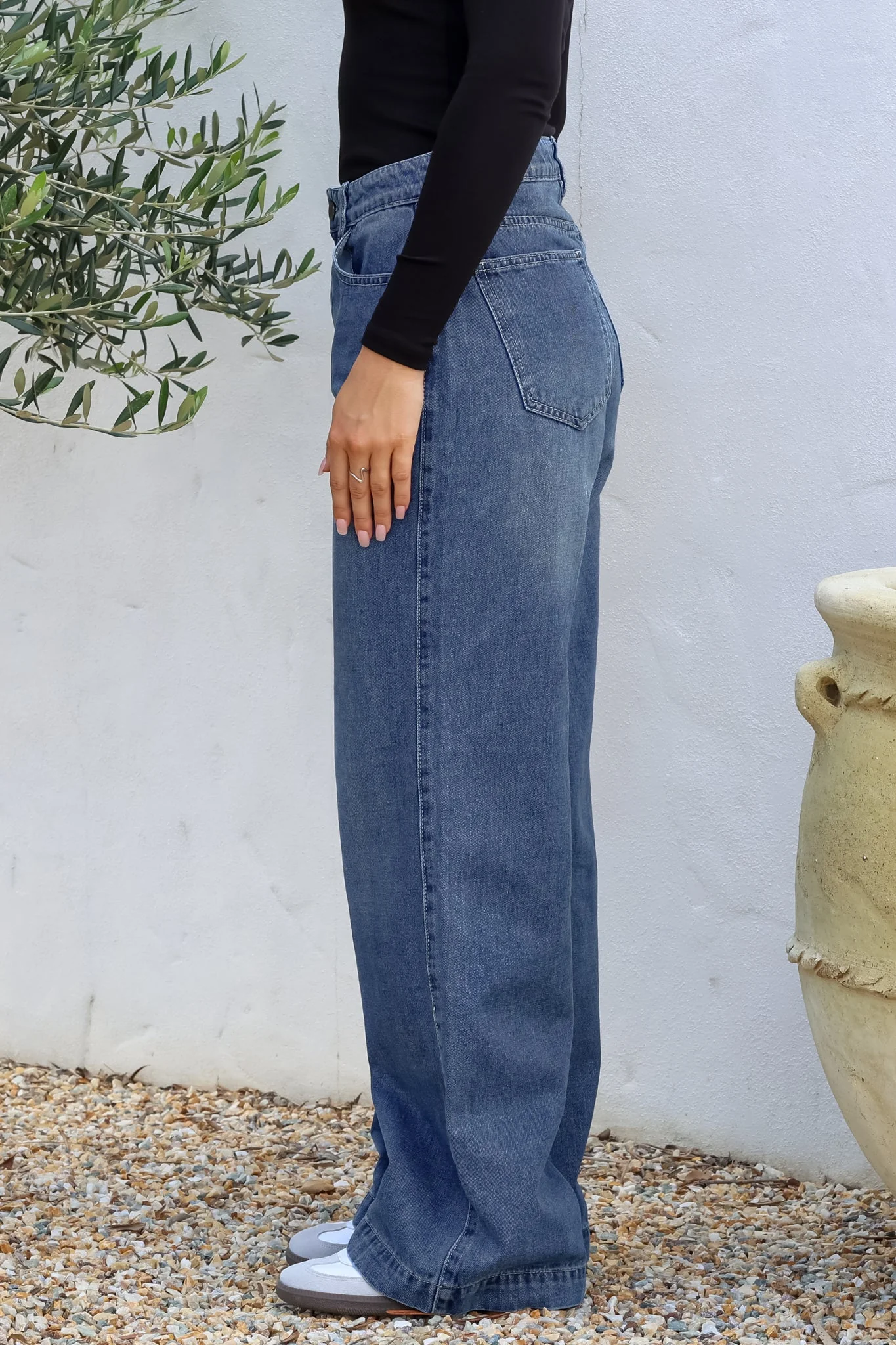 Kash Jeans - Relaxed Mid Rise Mum Jeans in Dark Denim - Image 7