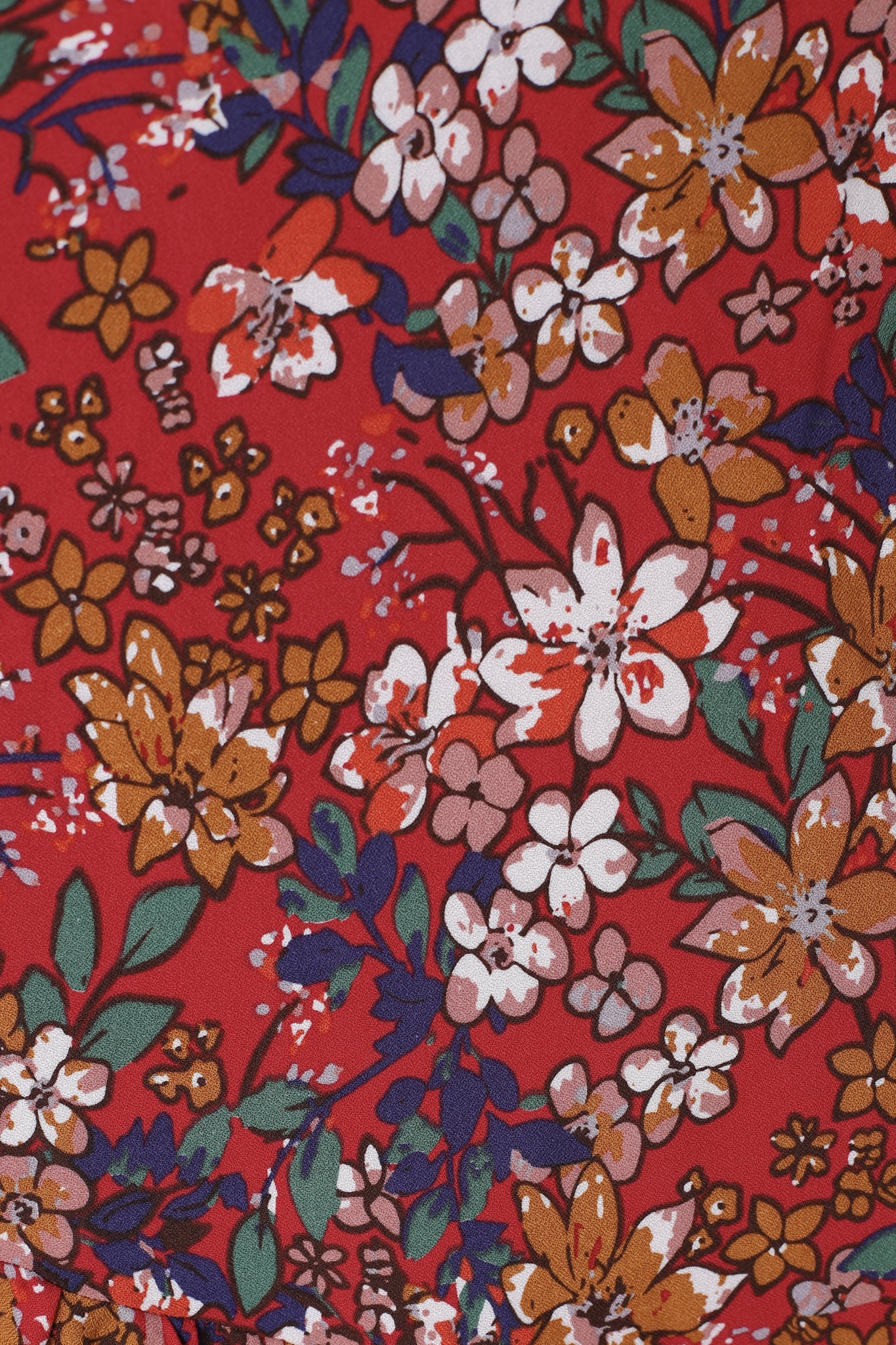 London Maxi Dress - Elasticated Waist Button Detail High Low Dress with Flutter Cap Sleeves in Floral Print - Image 11