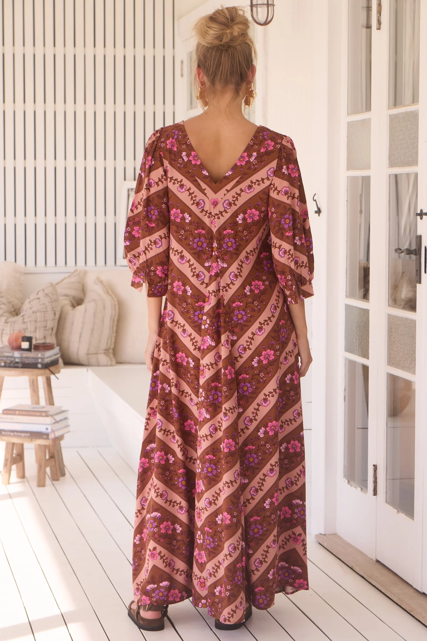 JAASE - London Maxi Dress: Balloon Sleeve Shift Dress in Savanna Print - Image 9