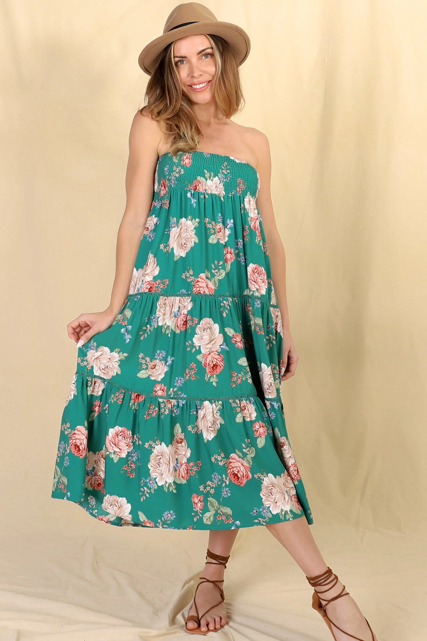Louise Maxi Skirt/Midi Dress - Shirred Waistband Tiered Skirt or Dress in Floral Print - Image 12