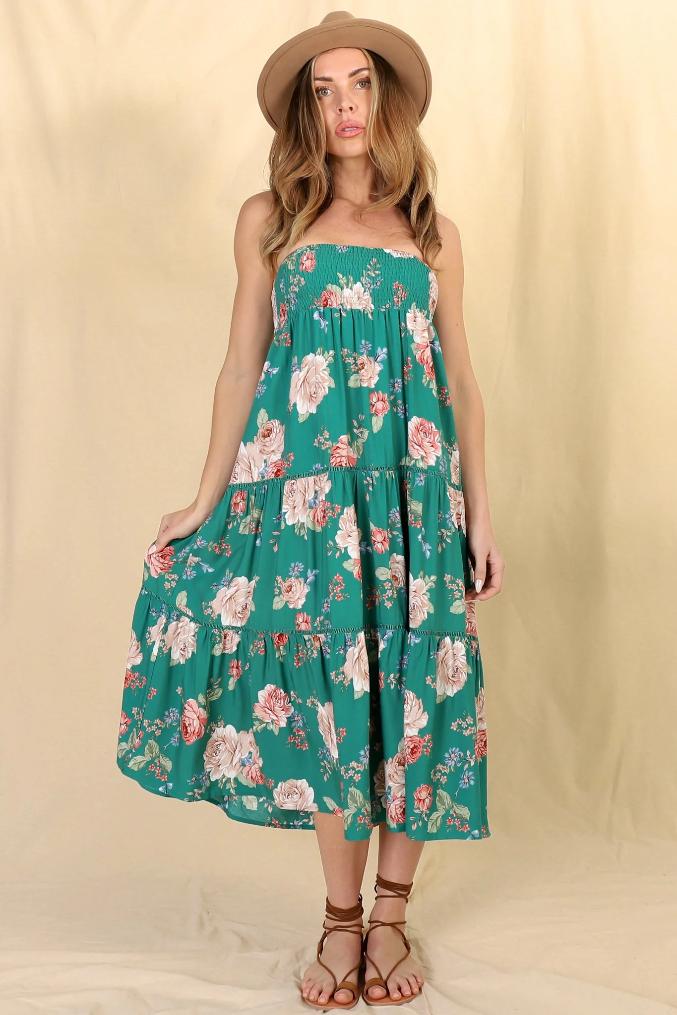 Louise Maxi Skirt/Midi Dress - Shirred Waistband Tiered Skirt or Dress in Floral Print - Image 13