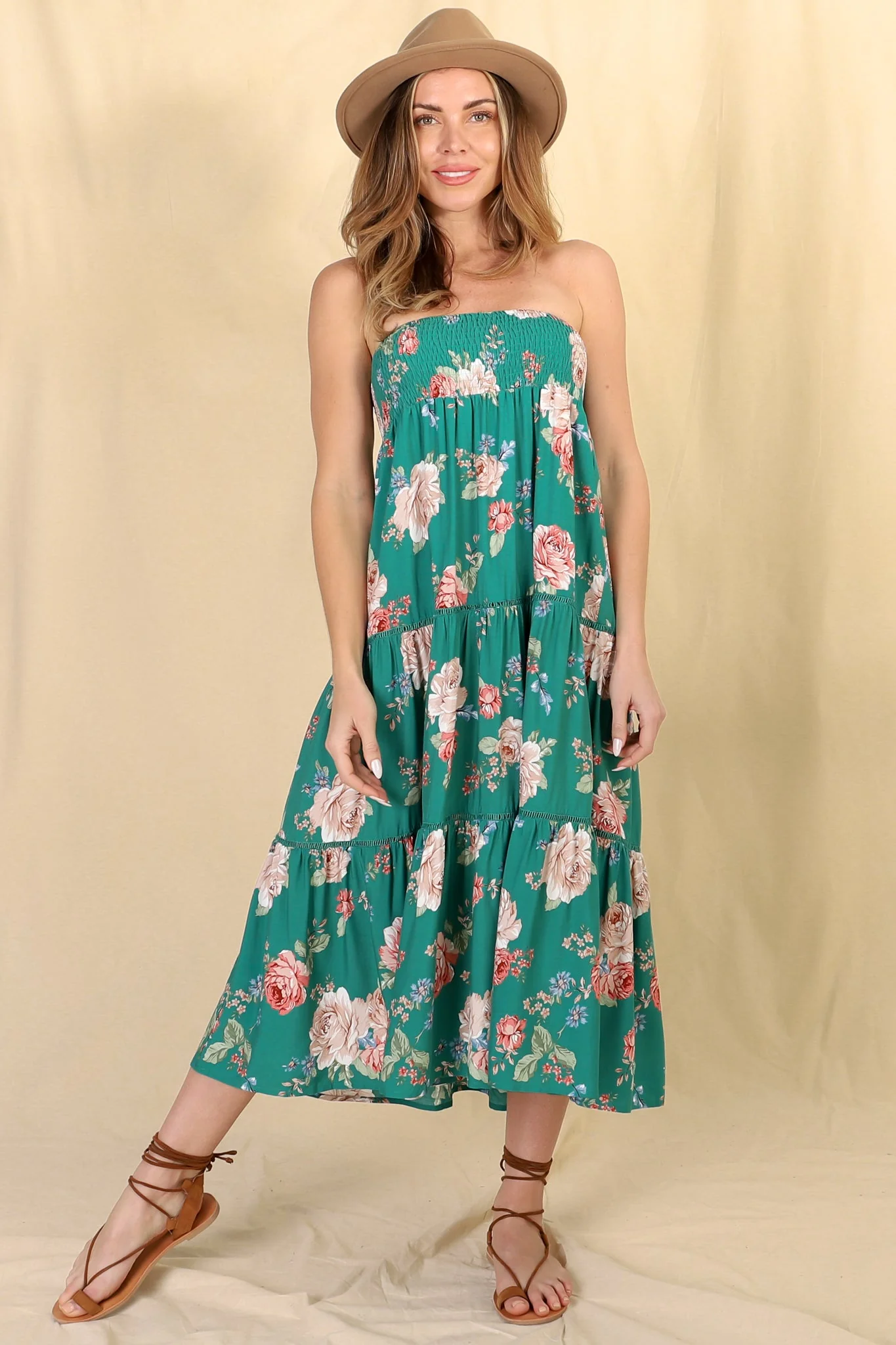 Louise Maxi Skirt/Midi Dress - Shirred Waistband Tiered Skirt or Dress in Floral Print - Image 15