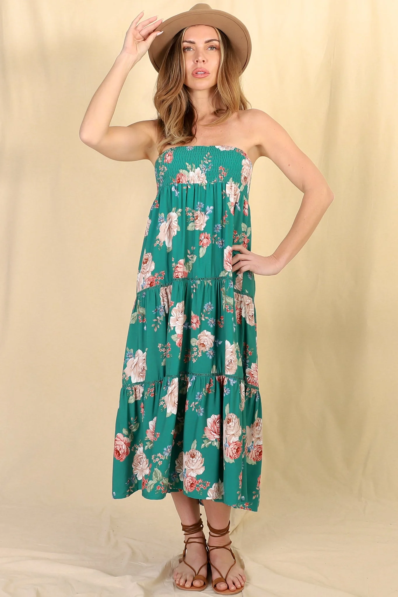Louise Maxi Skirt/Midi Dress - Shirred Waistband Tiered Skirt or Dress in Floral Print - Image 16