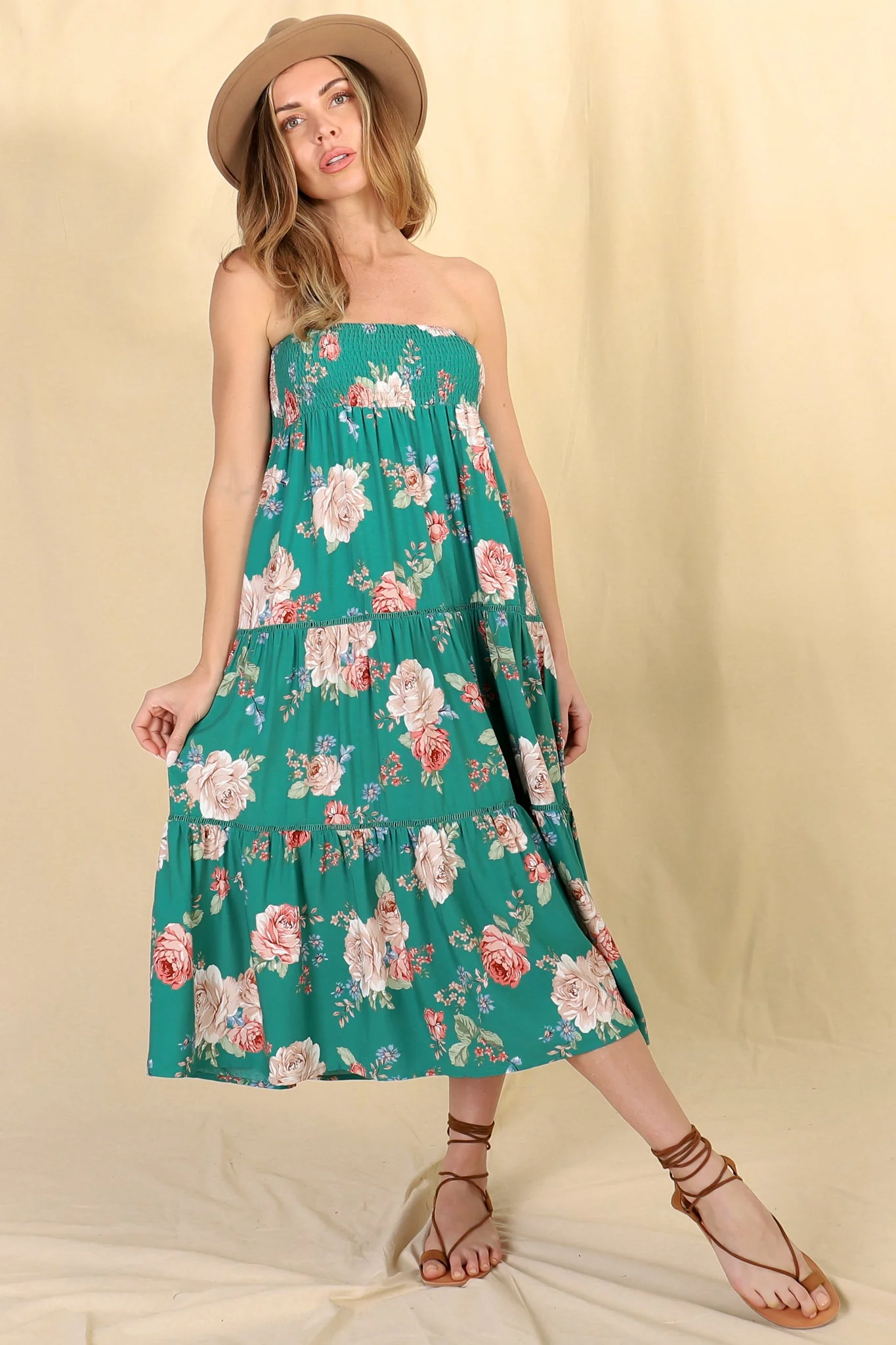 Louise Maxi Skirt/Midi Dress - Shirred Waistband Tiered Skirt or Dress in Floral Print - Image 17