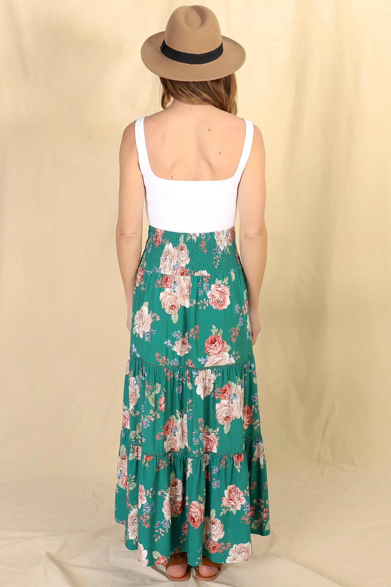 Louise Maxi Skirt/Midi Dress - Shirred Waistband Tiered Skirt or Dress in Floral Print - Image 20