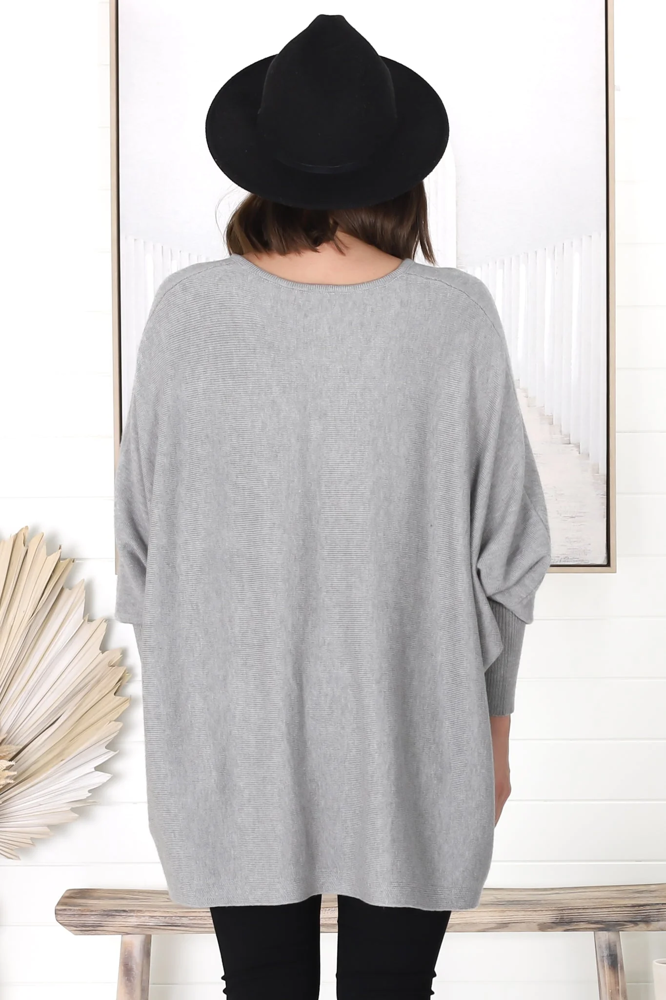 Pier Jumper - Oversized Batwing Knit Jumper in Grey - Image 19