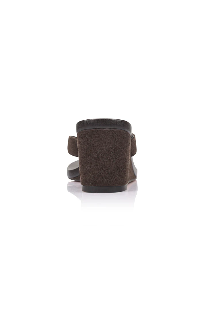 Polly Thong Wedges - Chocolate Brown Micro - Image 4
