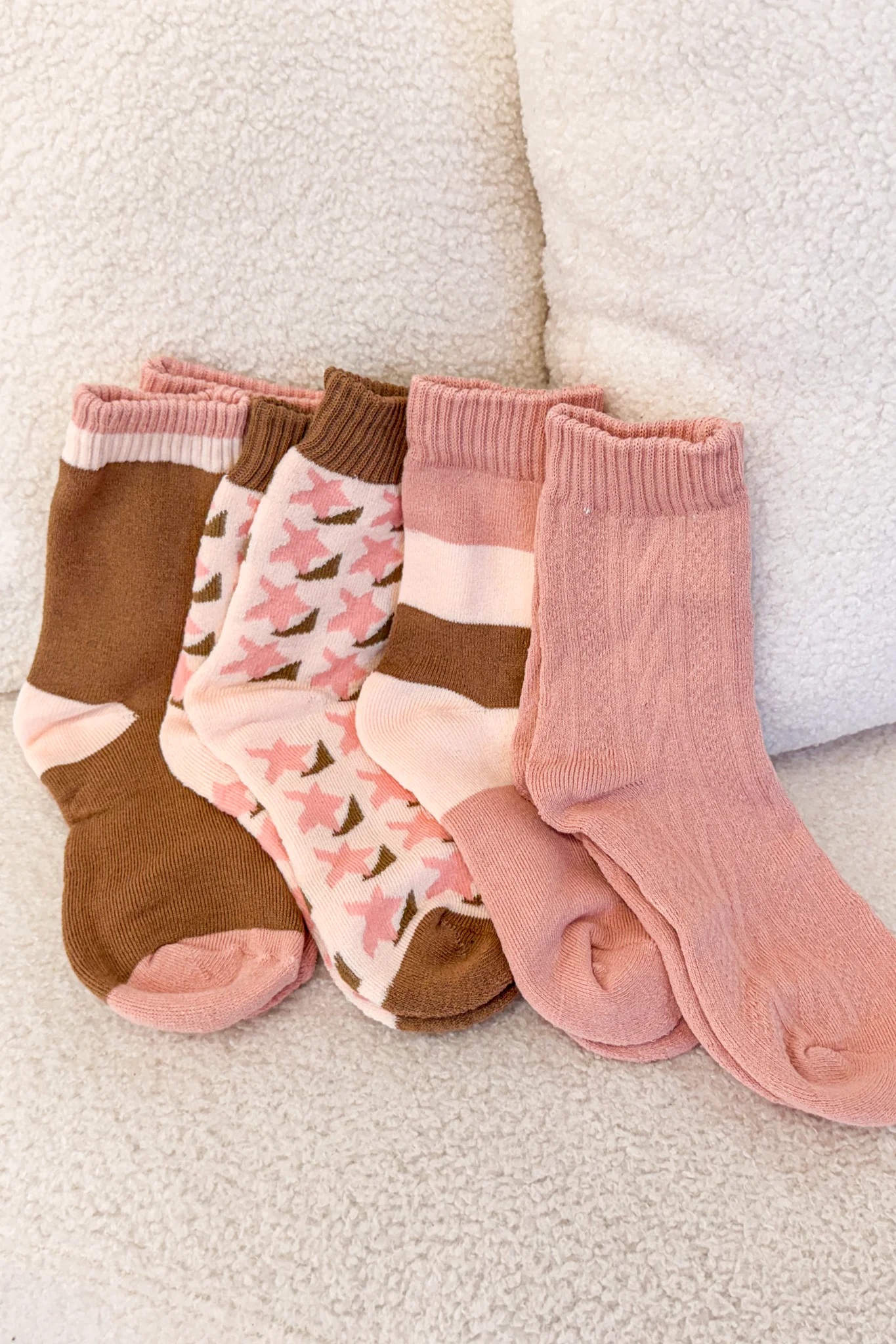 Quinby Thermal Socks 4 Pack - Pink/Brown - Image 4