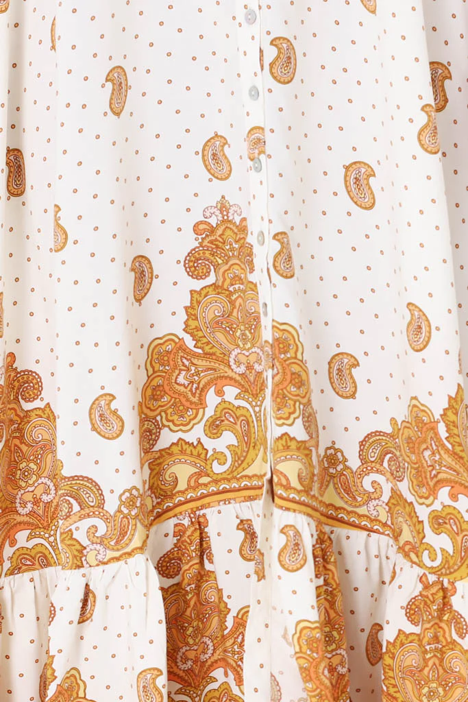 JAASE - Rosalie Maxi Dress: Mandarin Collar Button Down Dress in Sundown Print - Image 7