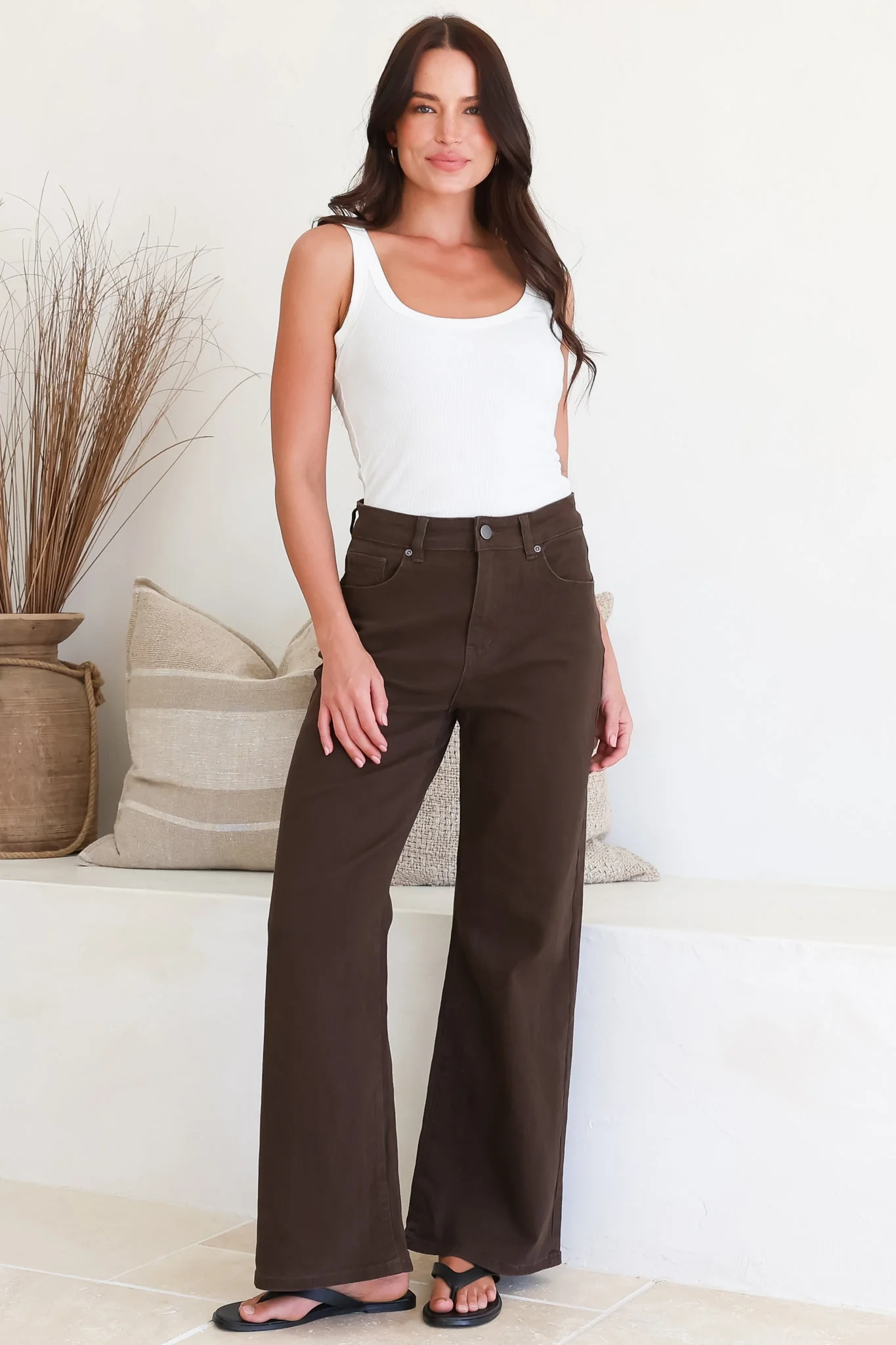 Samieka Jeans - Highwaisted Wide Leg Jean in Chocolate - Image 3
