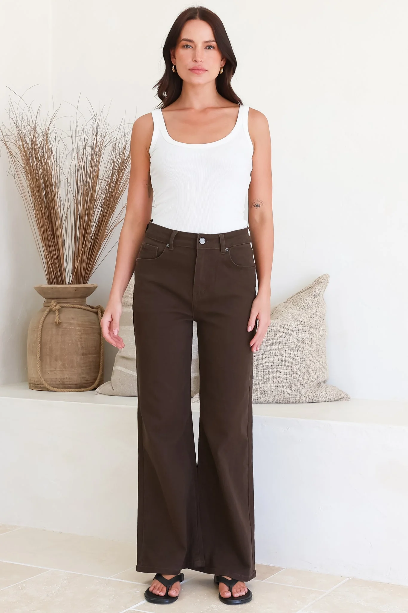 Samieka Jeans - Highwaisted Wide Leg Jean in Chocolate - Image 5