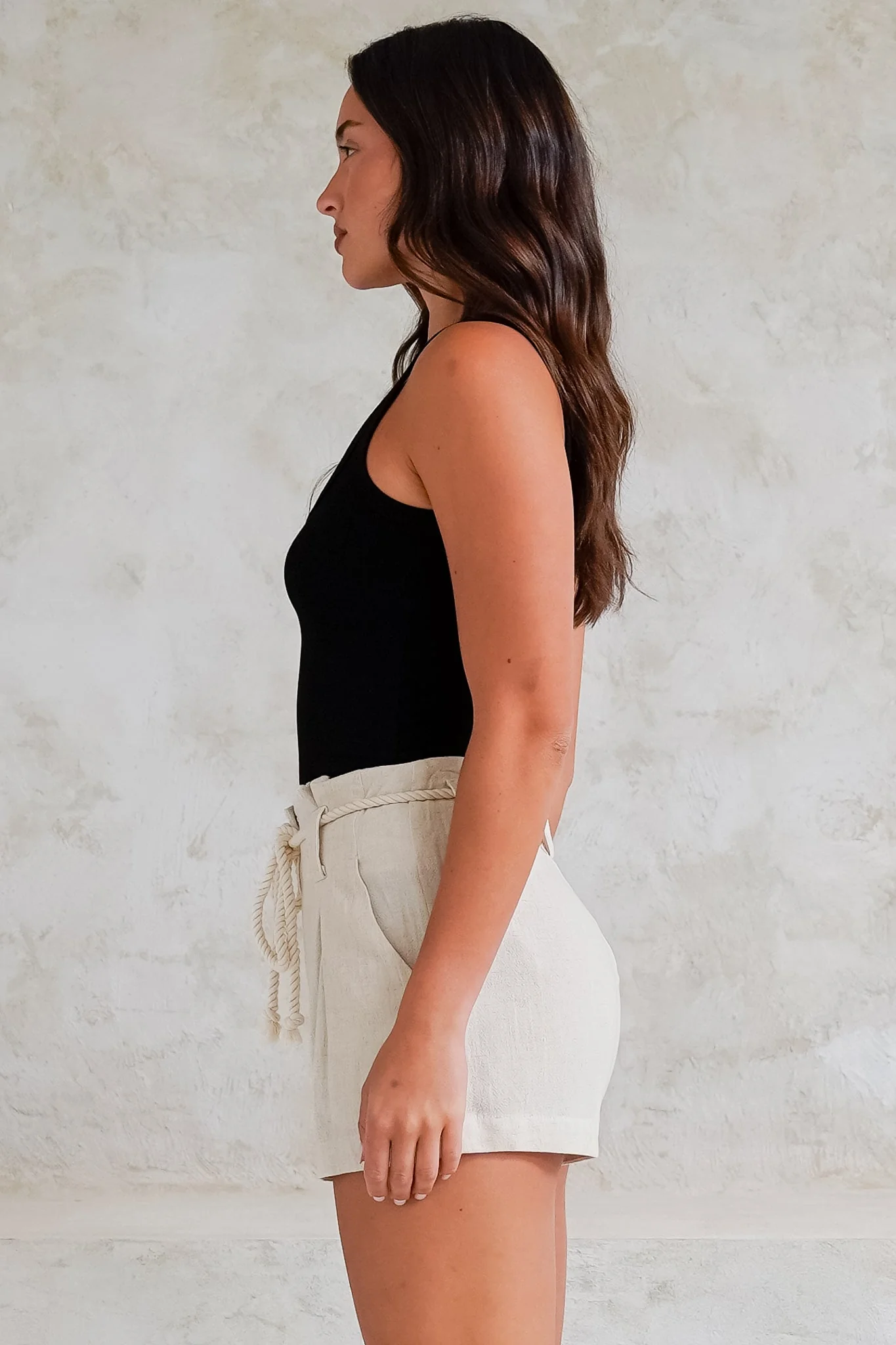 Sandy Shorts - High Waisted with Side Pockets in Oat - Image 6