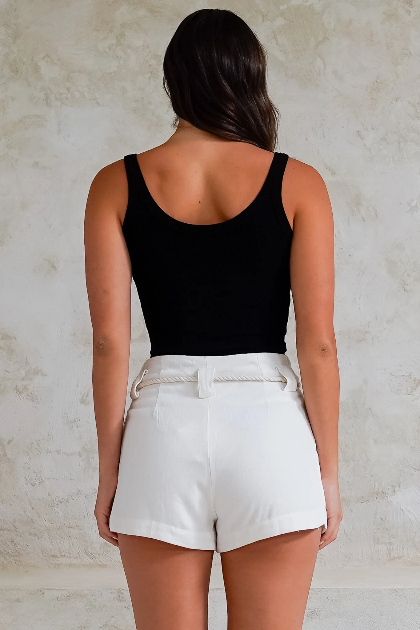 Sandy Shorts - High Waisted with Side Pockets in White - Image 7