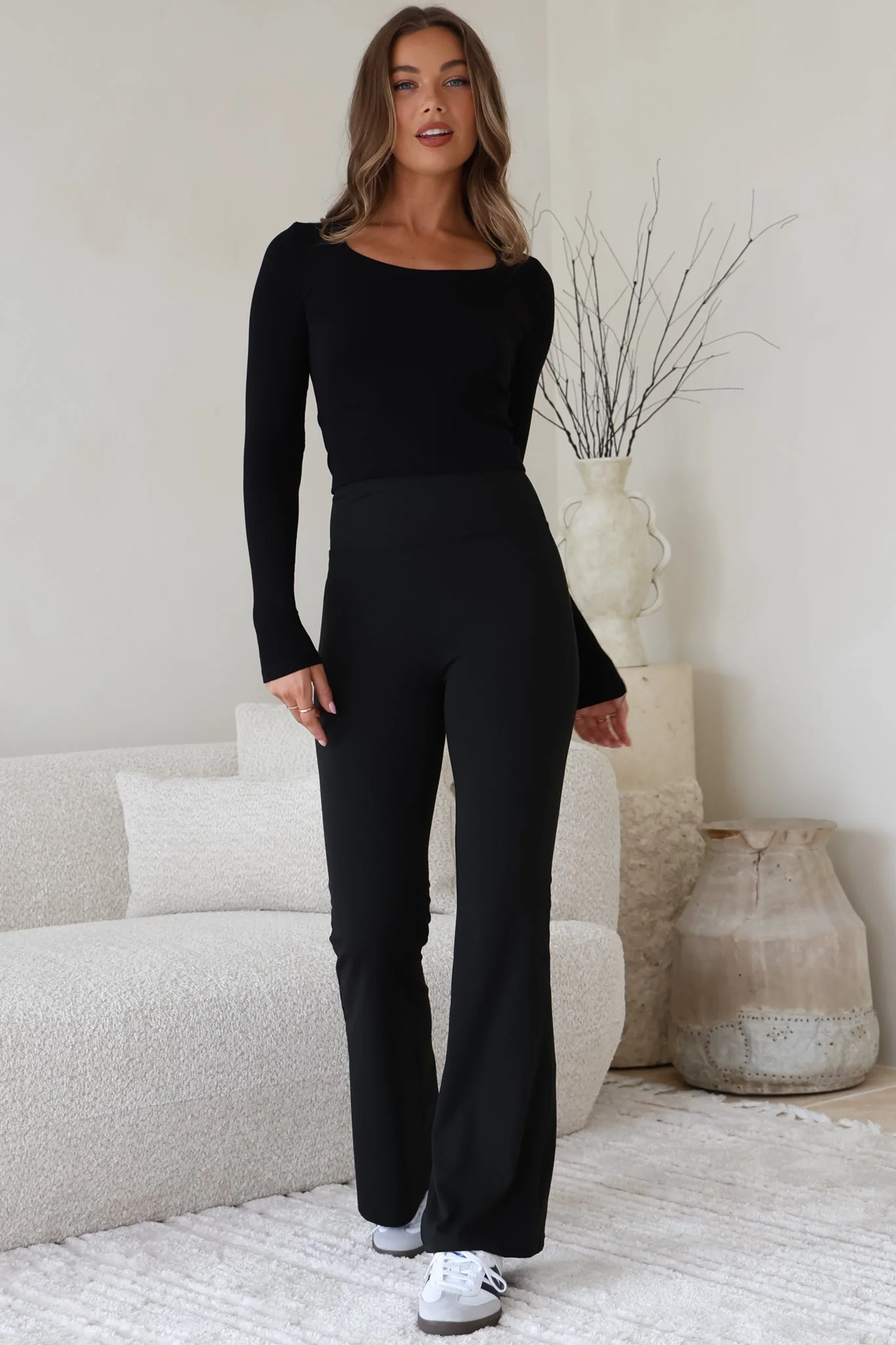 Scarlett Pants - High Waisted Flare Pants In Black - Image 2