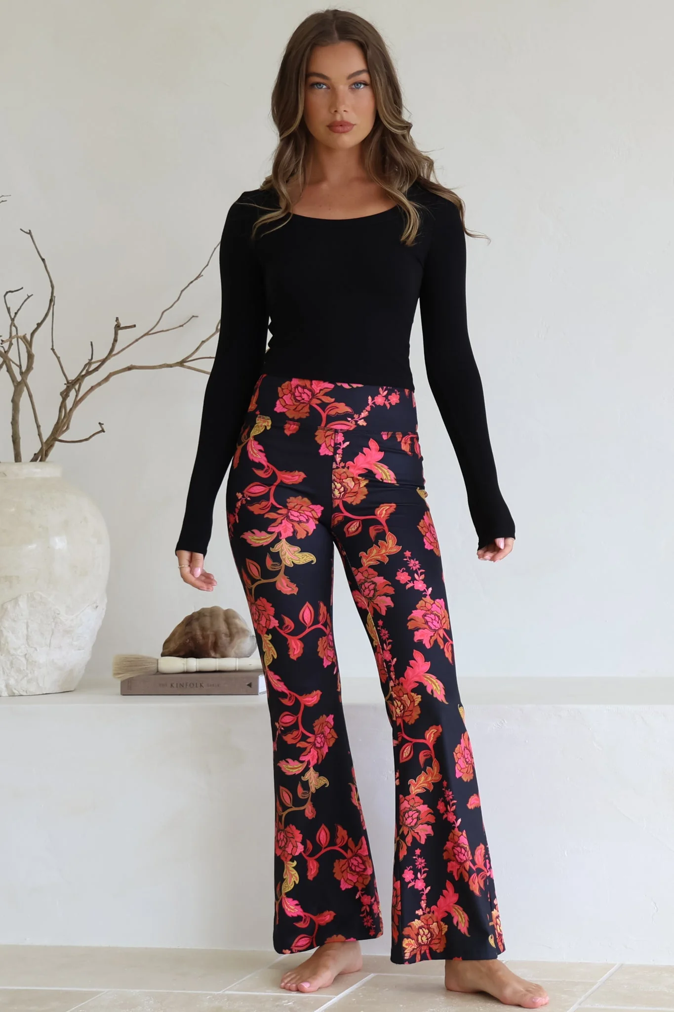 Scarlett Pants - High Waisted Flare Pants In Valerie Print - Image 4