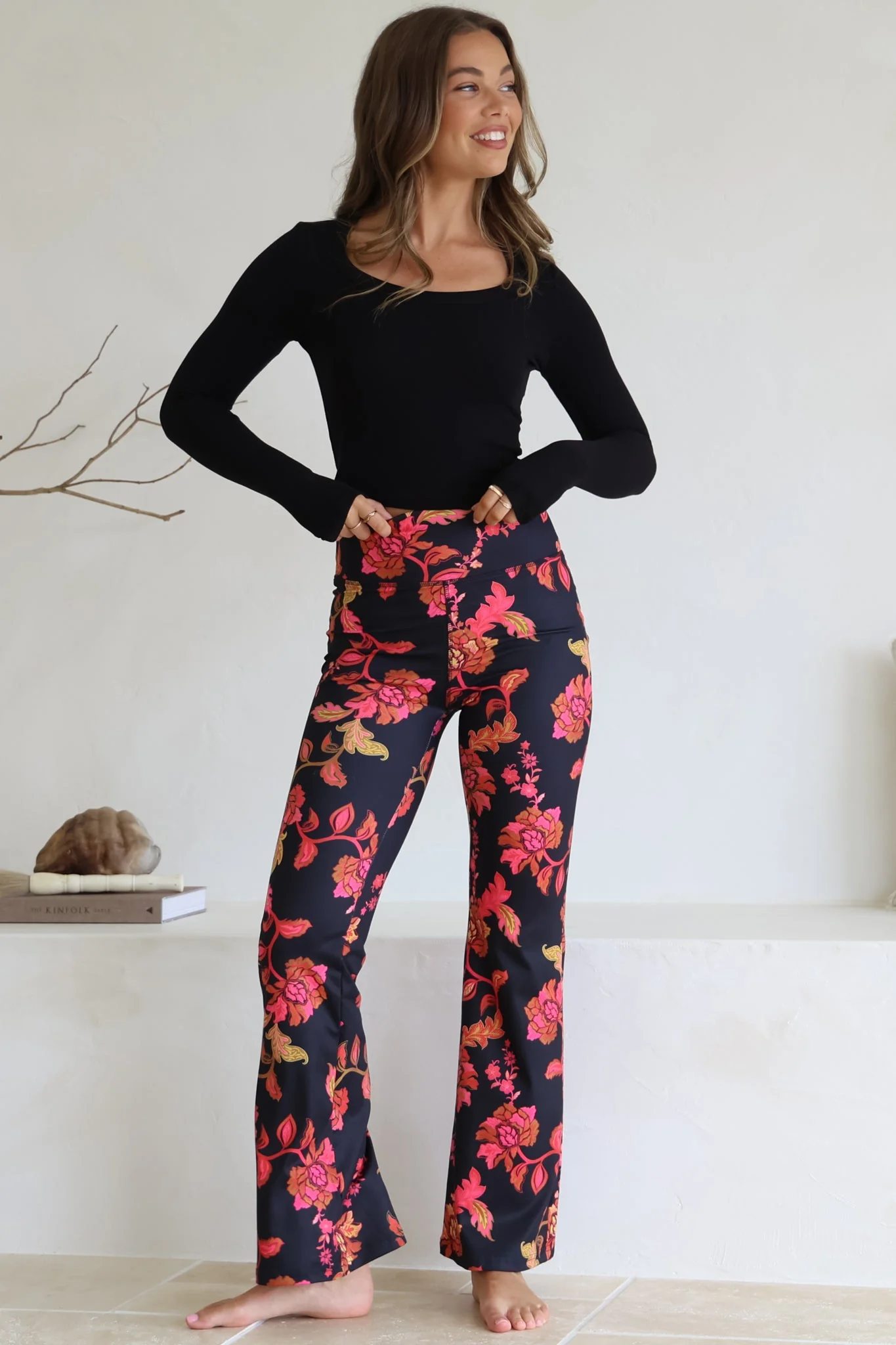 Scarlett Pants - High Waisted Flare Pants In Valerie Print - Image 5