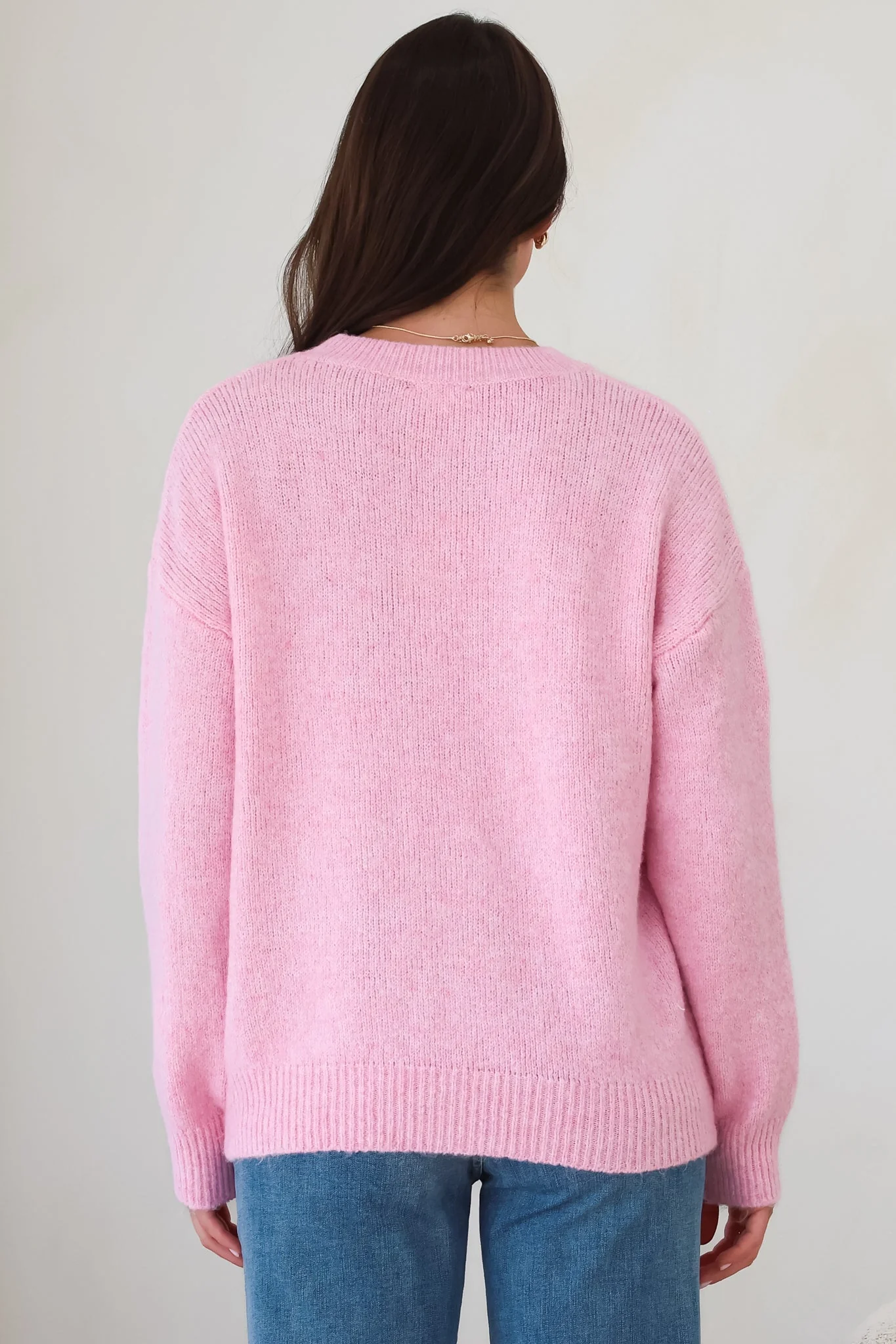 Shelby Jumper - Cowgirl Boot Graphic Long Sleeve Knit in Pink - Image 10
