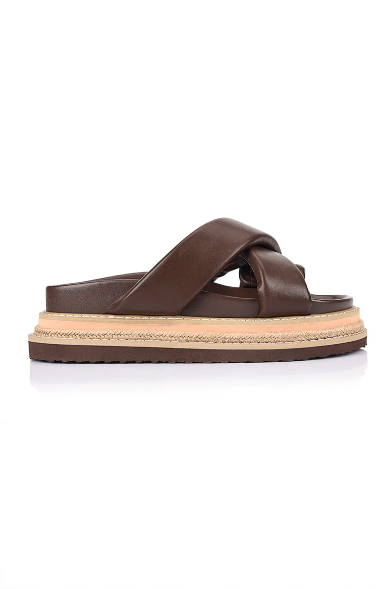 Thelma Flatform Slides - Chocolate Brown - Image 3
