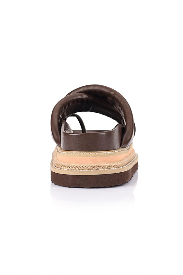 Thelma Flatform Slides - Chocolate Brown - Image 4