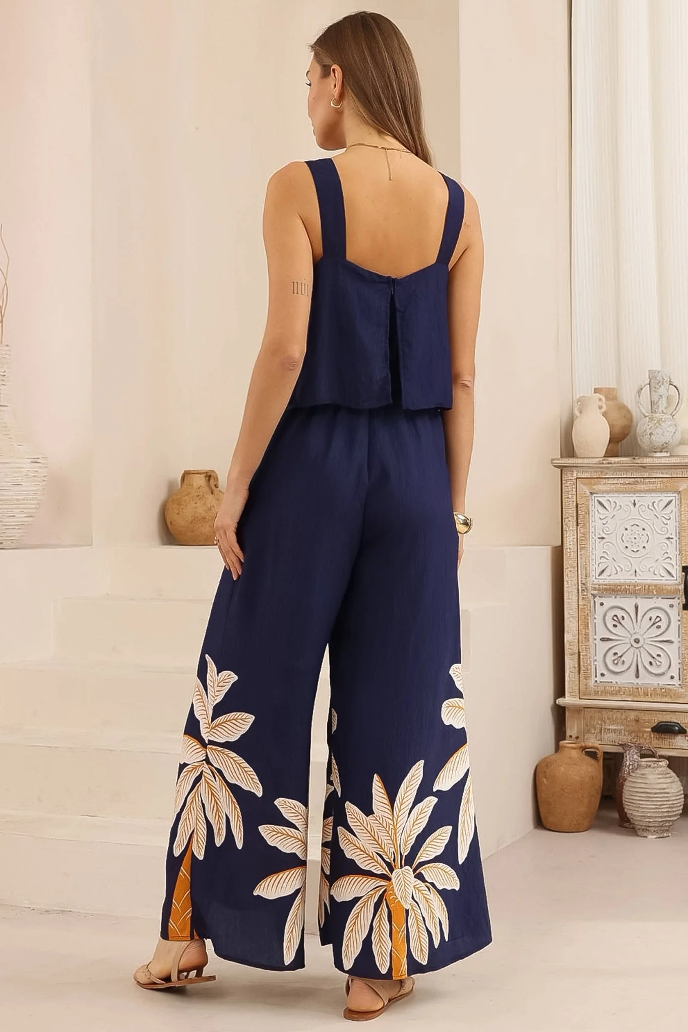 True Jumpsuit - Square Neckline Overall Jumpsuit in Raphael Print - Image 4