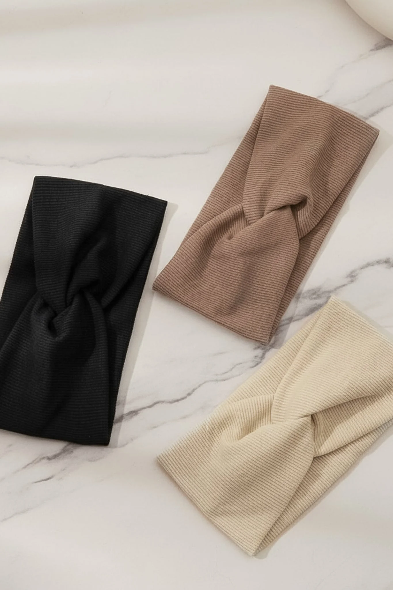 Wells Headband 3 Pack - Twist Knot Detail in Neutral Multi - Image 2