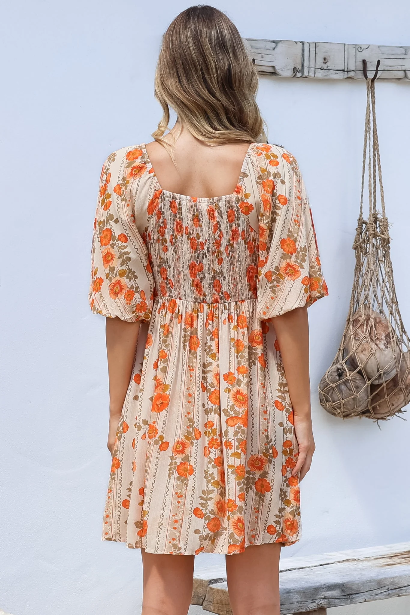 Yanna Mini Dress - On or Off Shoulder A Line Dress with Elasticated Back in Vondrosa Print - Image 8